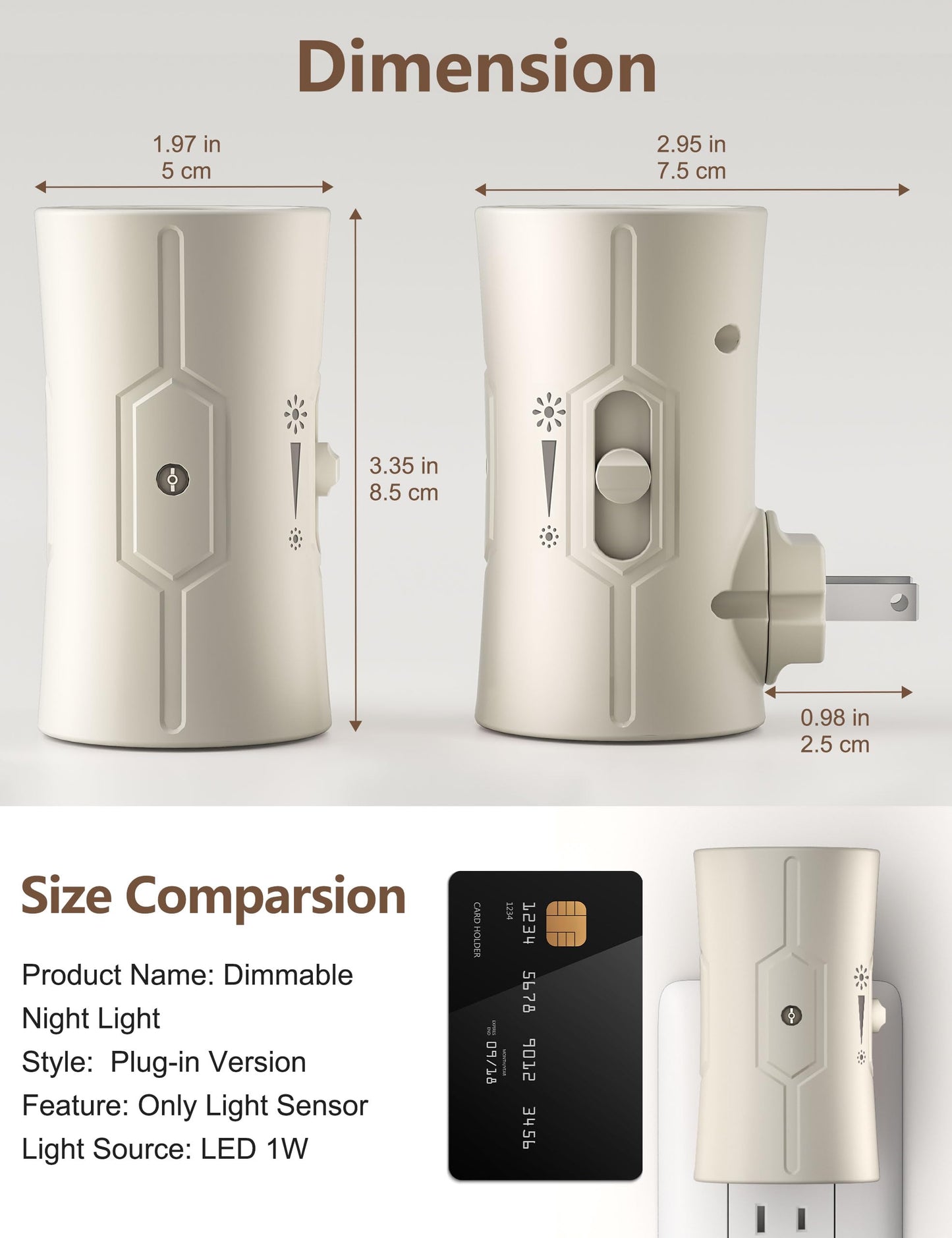 2 Pack LED Night Lights with Light Sensor