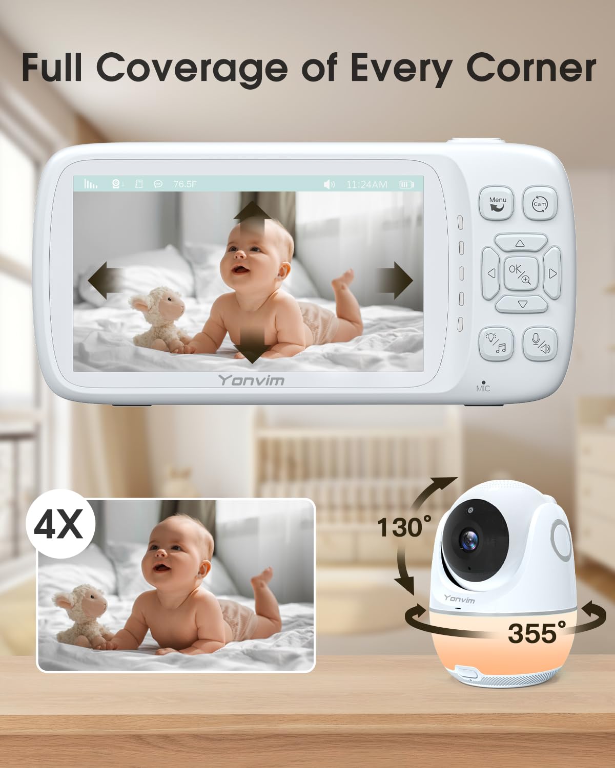 1080P Baby Monitor with Camera and Audio