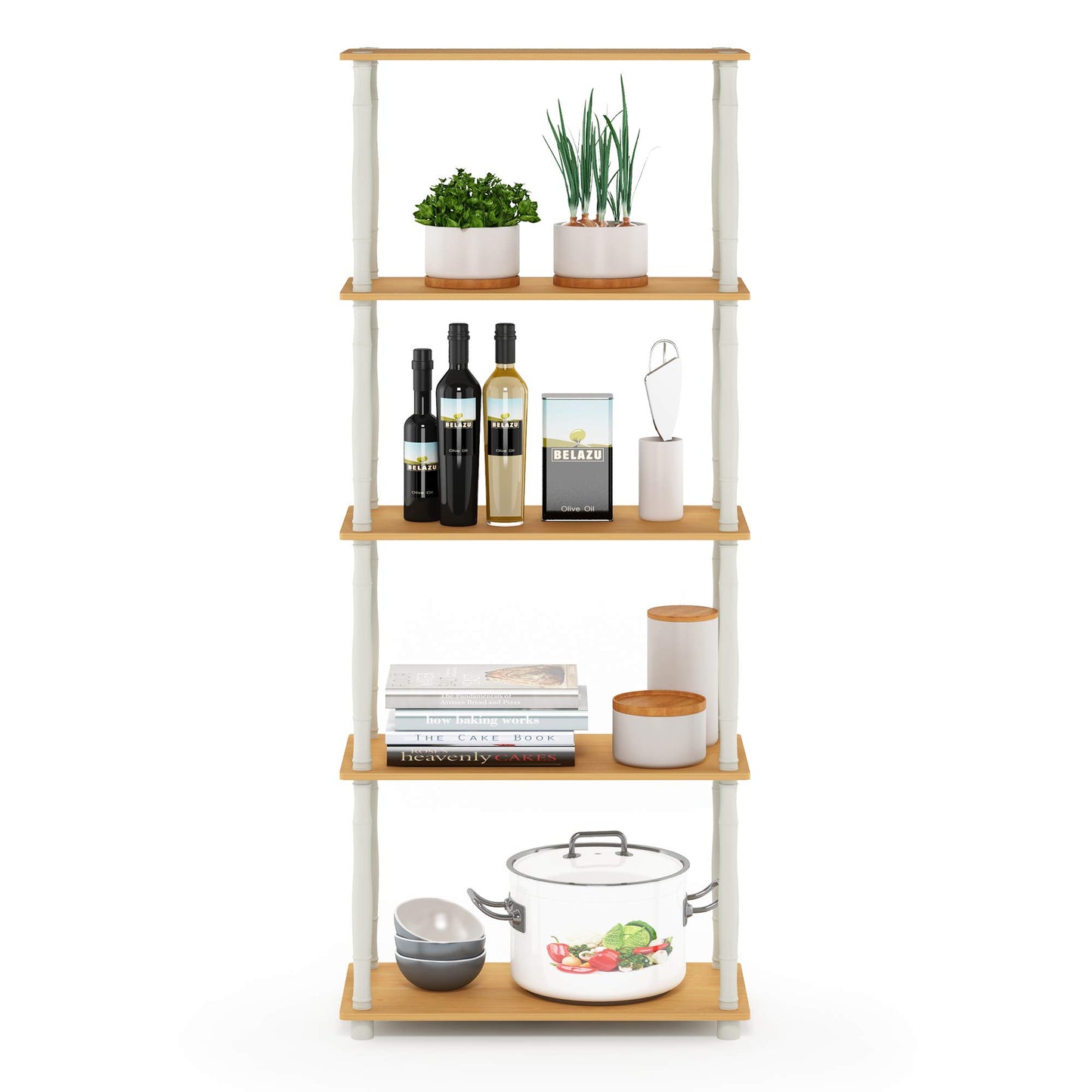 Furinno 5-Tier Multipurpose Storage Display Rack