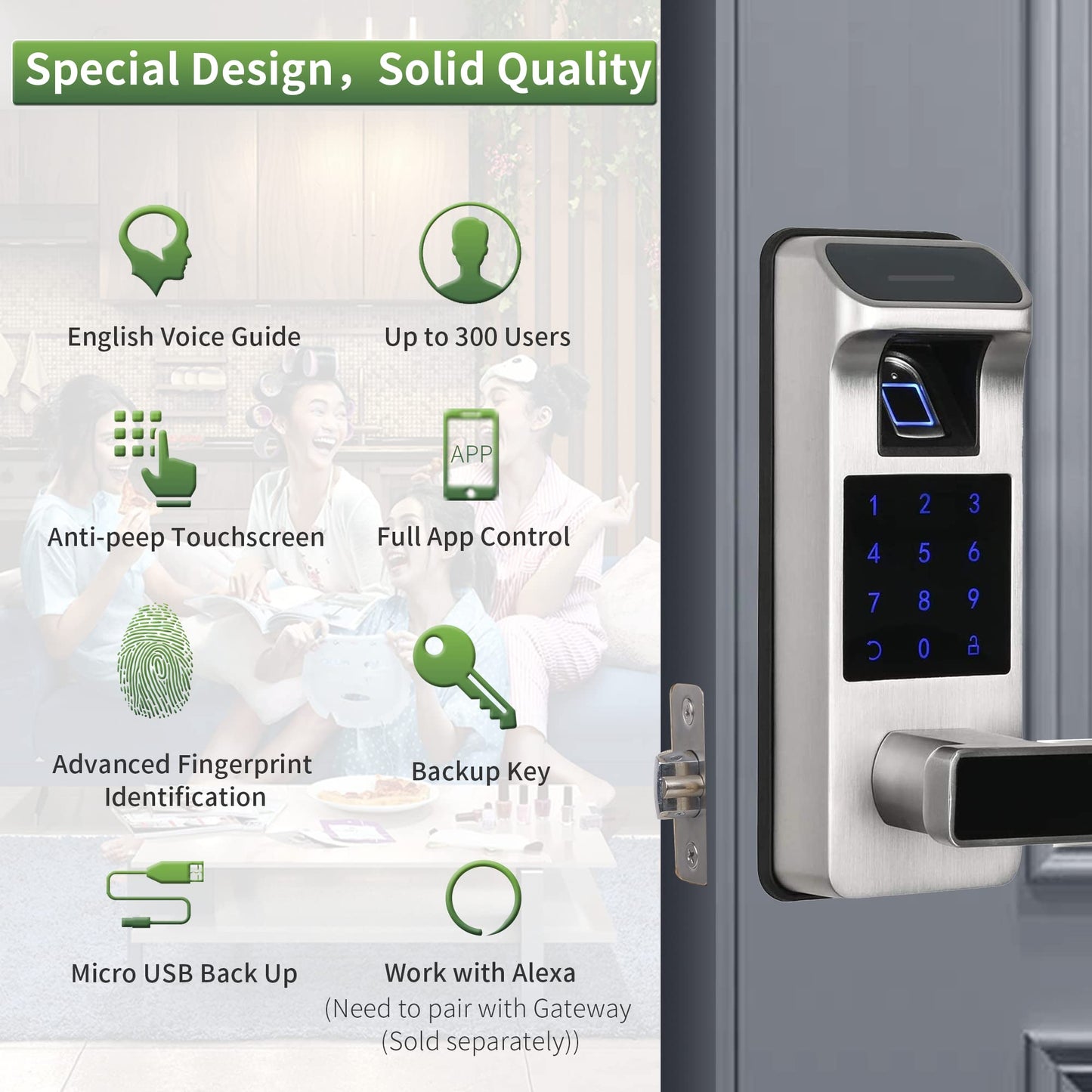 HARFO Keyless Smart Door Lock with Fingerprint