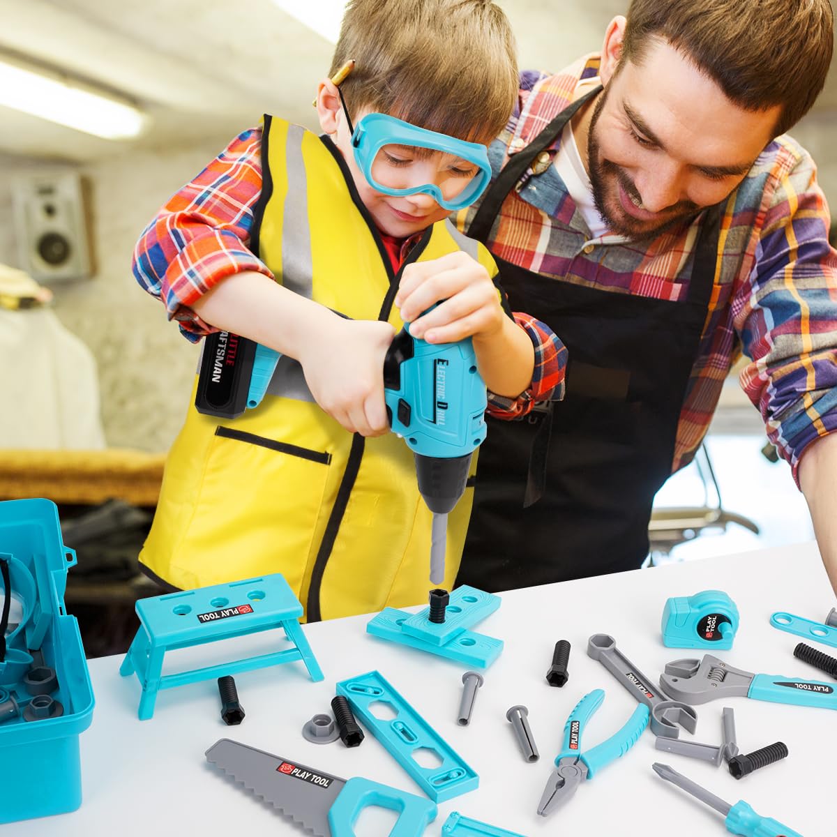 50PCS Meland Kids Tool Set with Drill