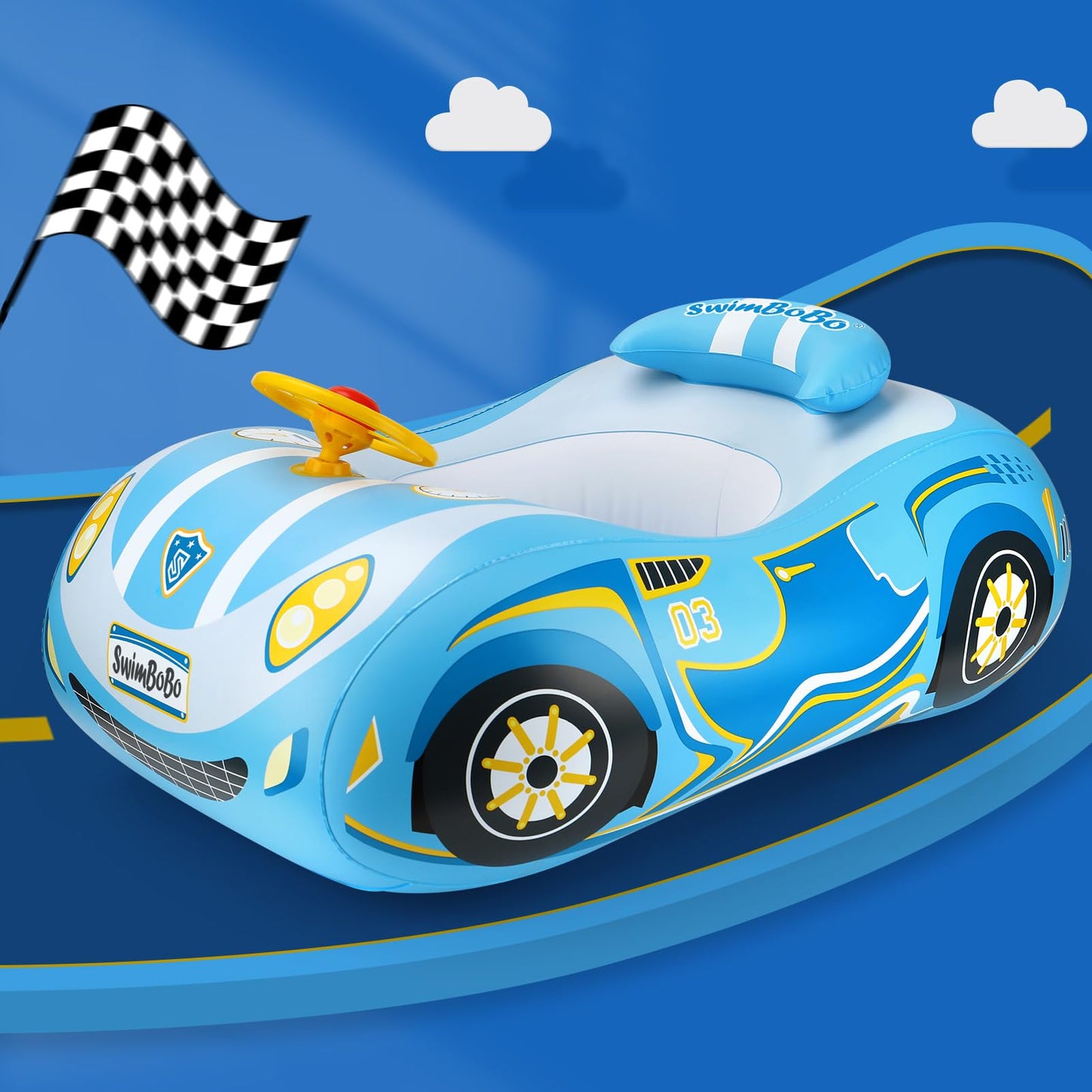 Toddler Pool Float Inflatable Ride-on Car