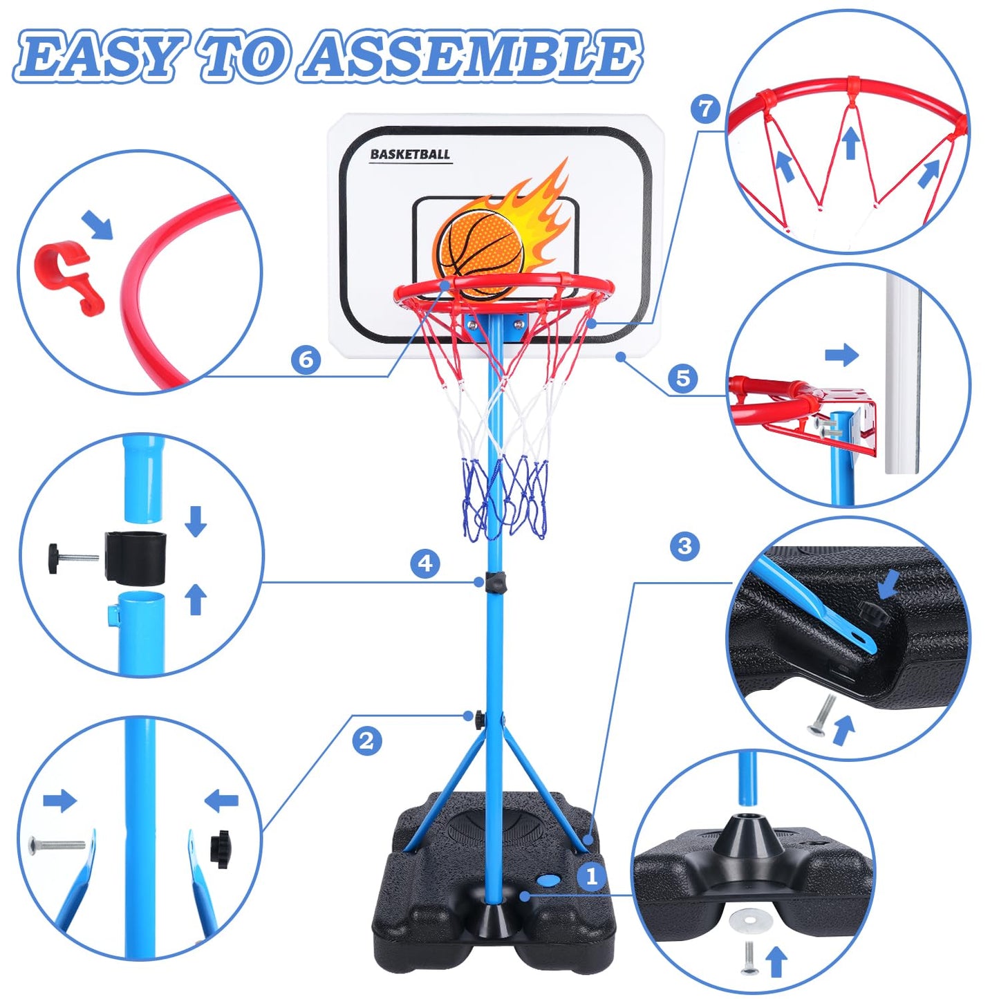 Kids 4-in-1 Basketball Hoop and Dart Set