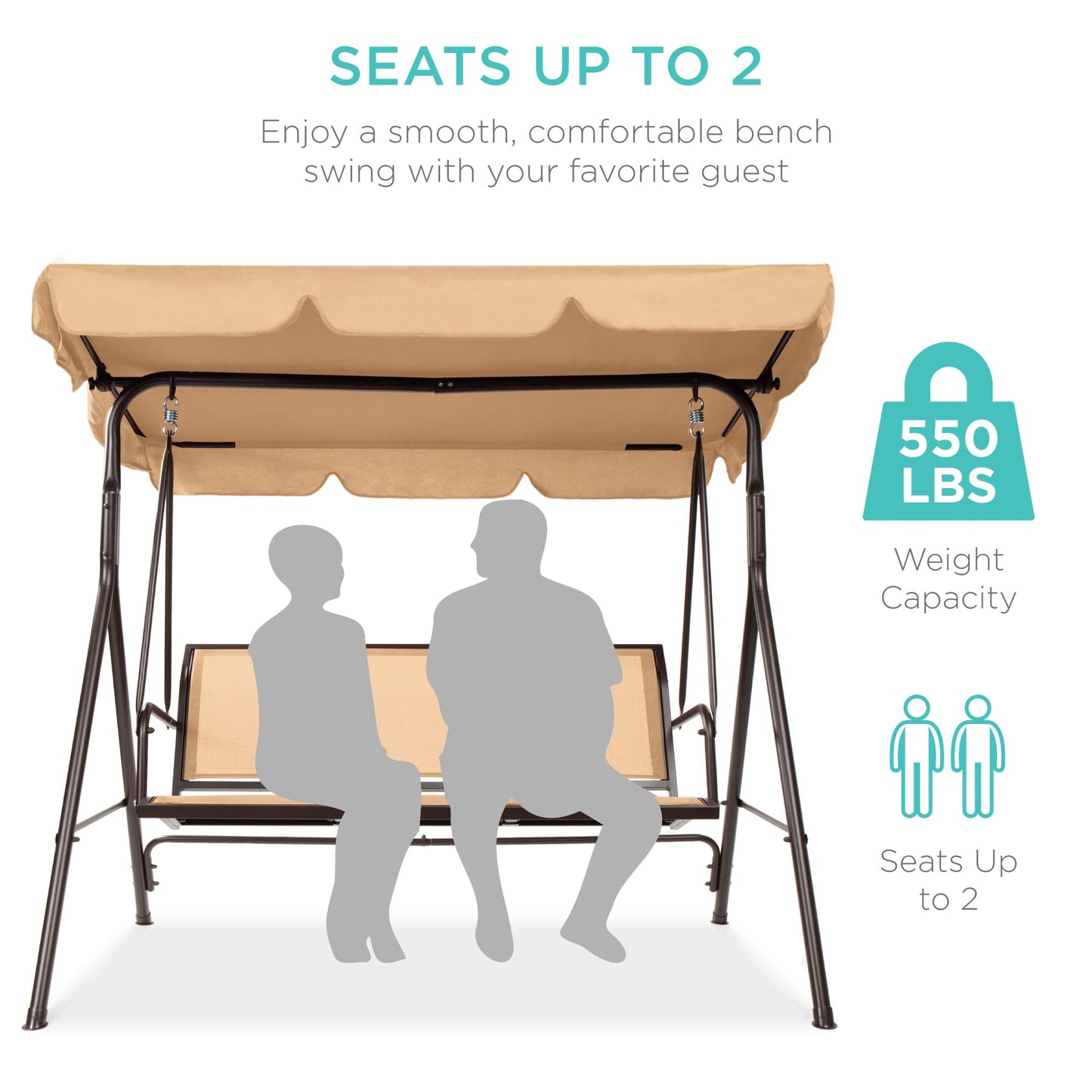 Best Choice 2-Seater Outdoor Canopy Swing Glider