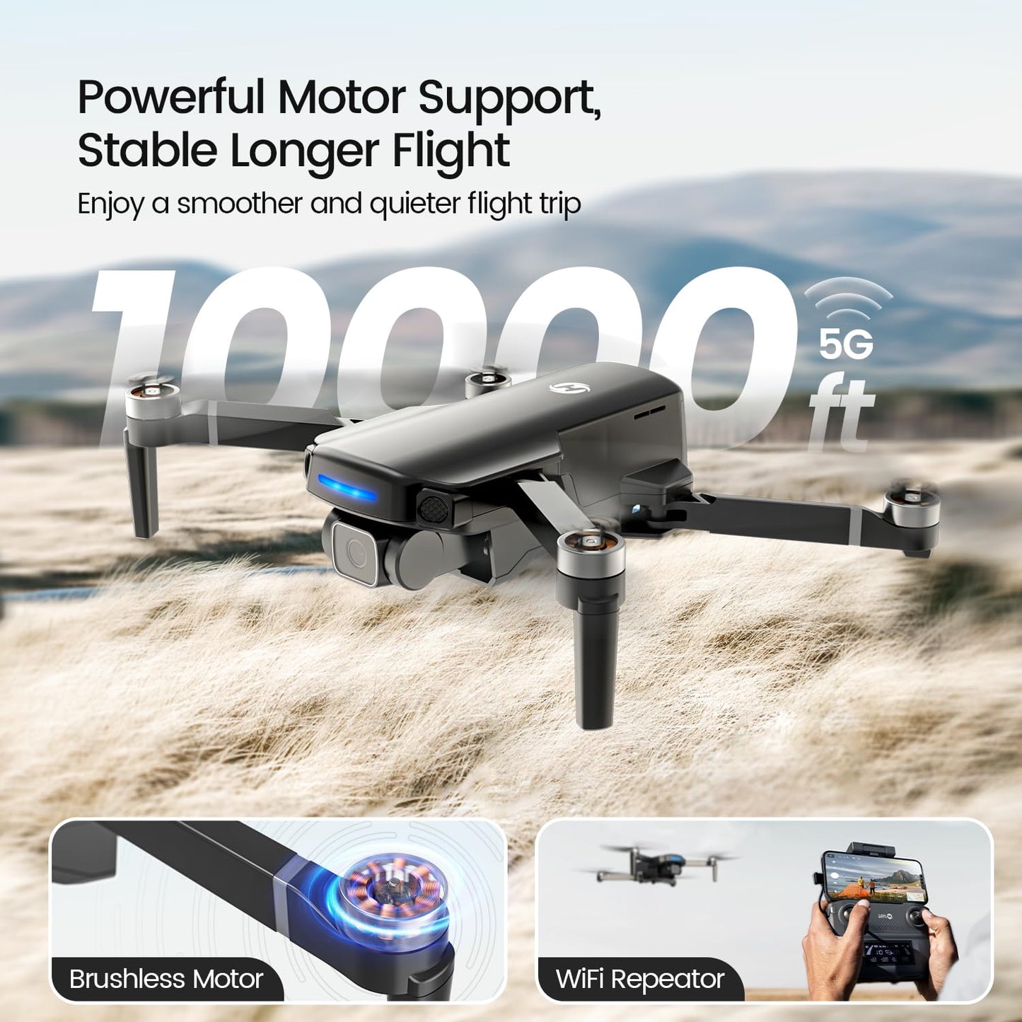 Holy Stone HS360S 4K GPS Drone with 3 Batteries