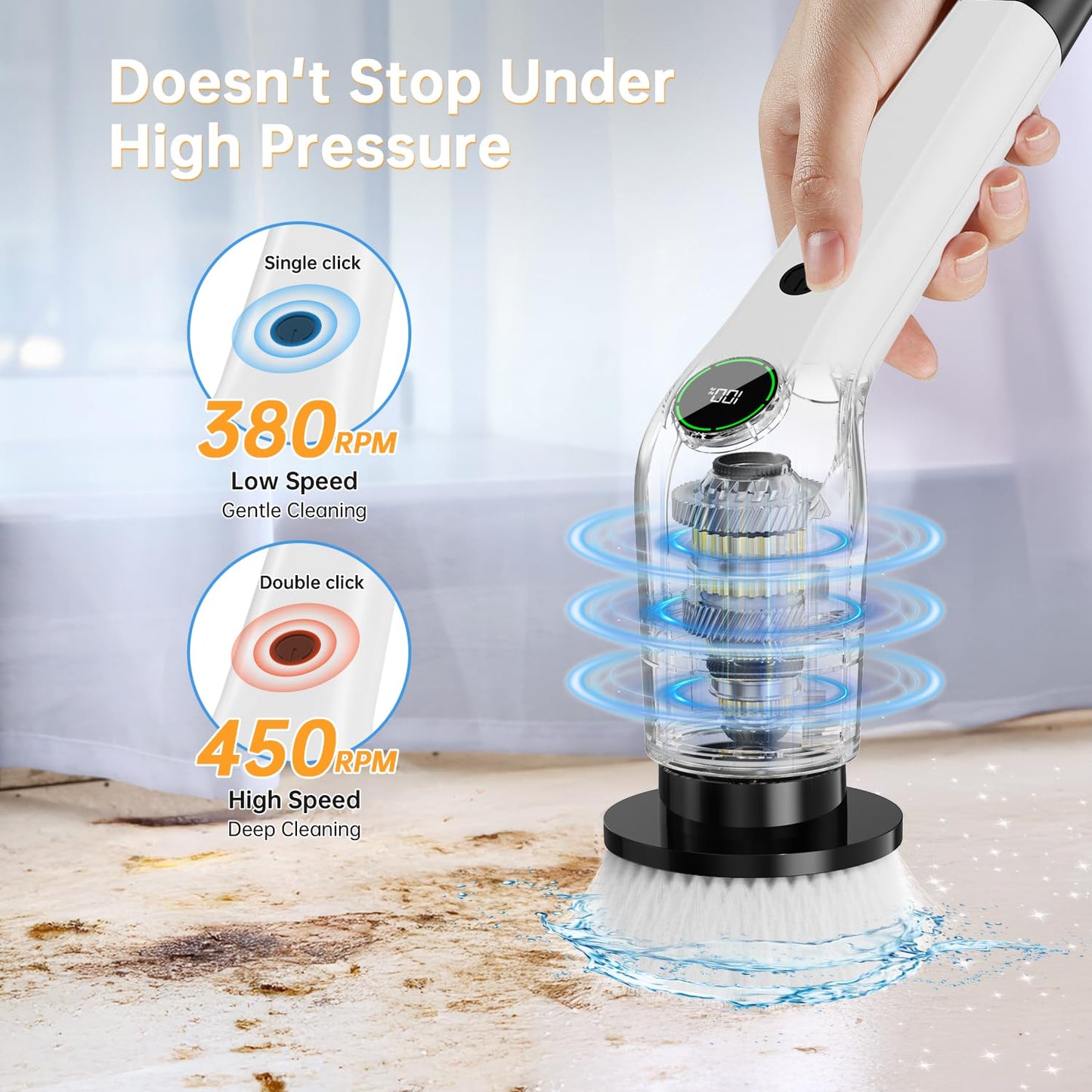Cordless Electric Spin Scrubber for Bathroom & Kitchen