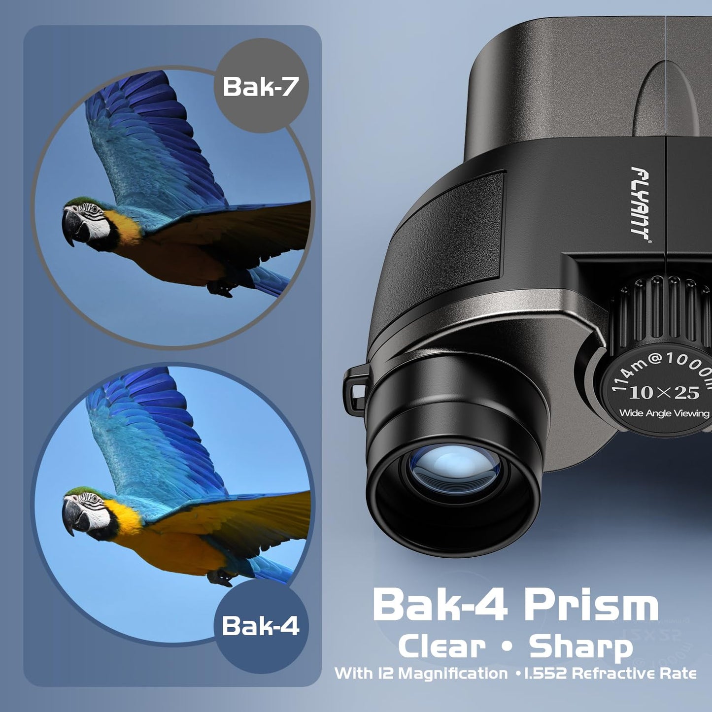 12X25 Compact Binoculars for Bird Watching & Travel