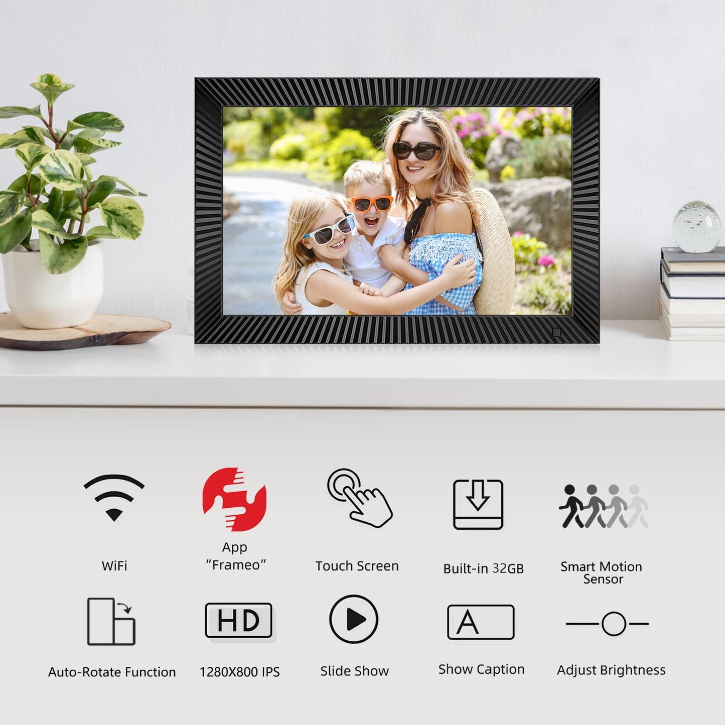 10.1" WiFi Digital Photo Frame with 32GB Storage