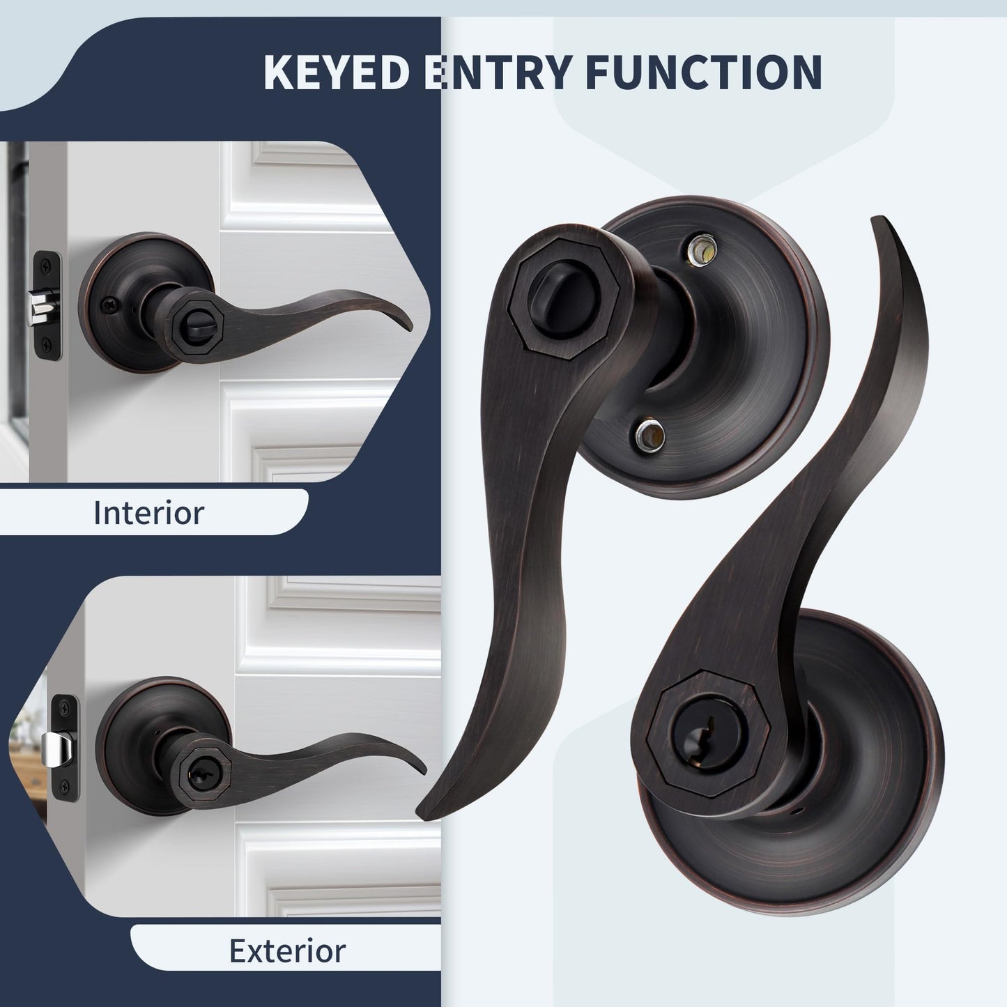 LOQRON Keyed-Alike Wave Style Door Lever Set
