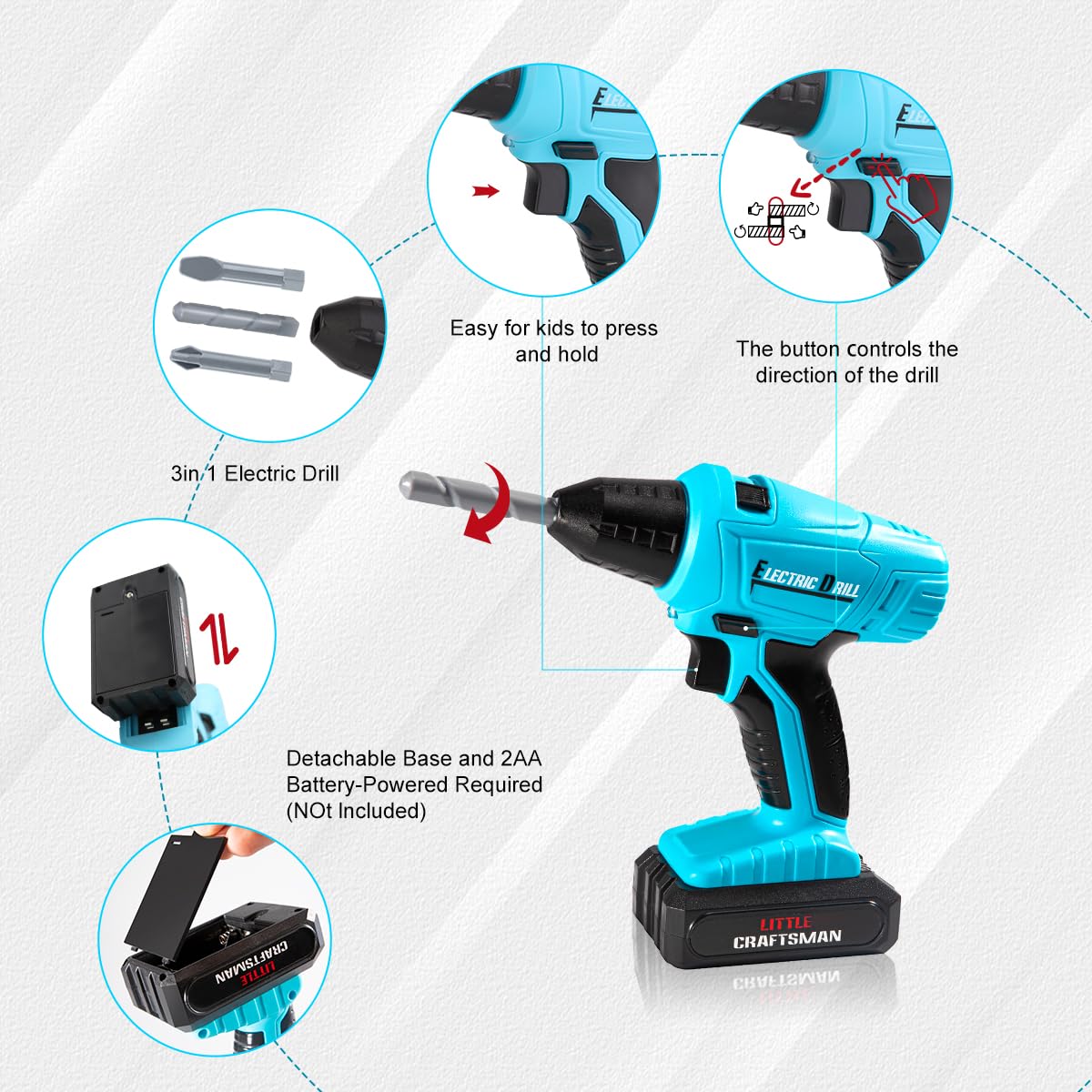50PCS Meland Kids Tool Set with Drill