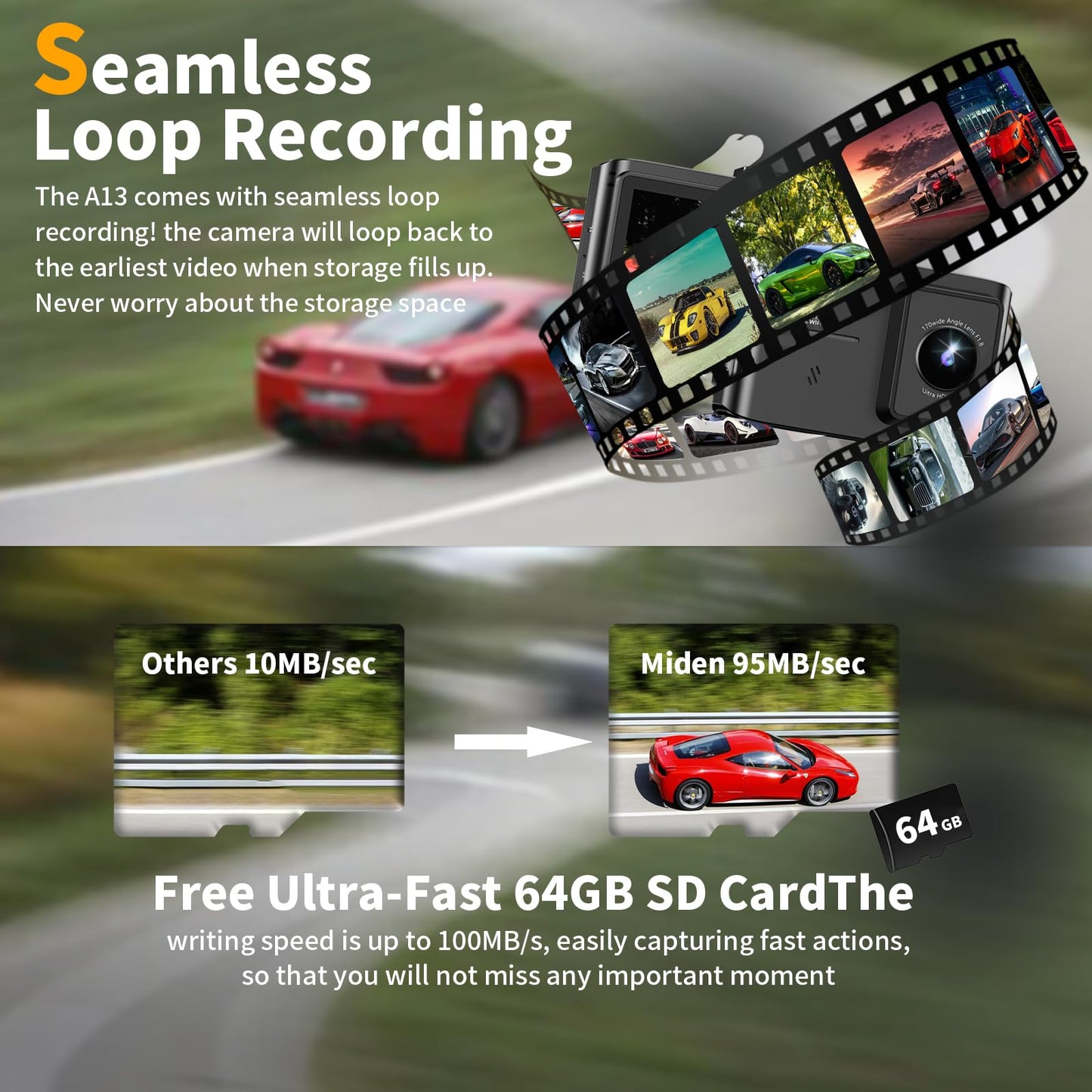 4K Dual Channel Dash Cam with WiFi
