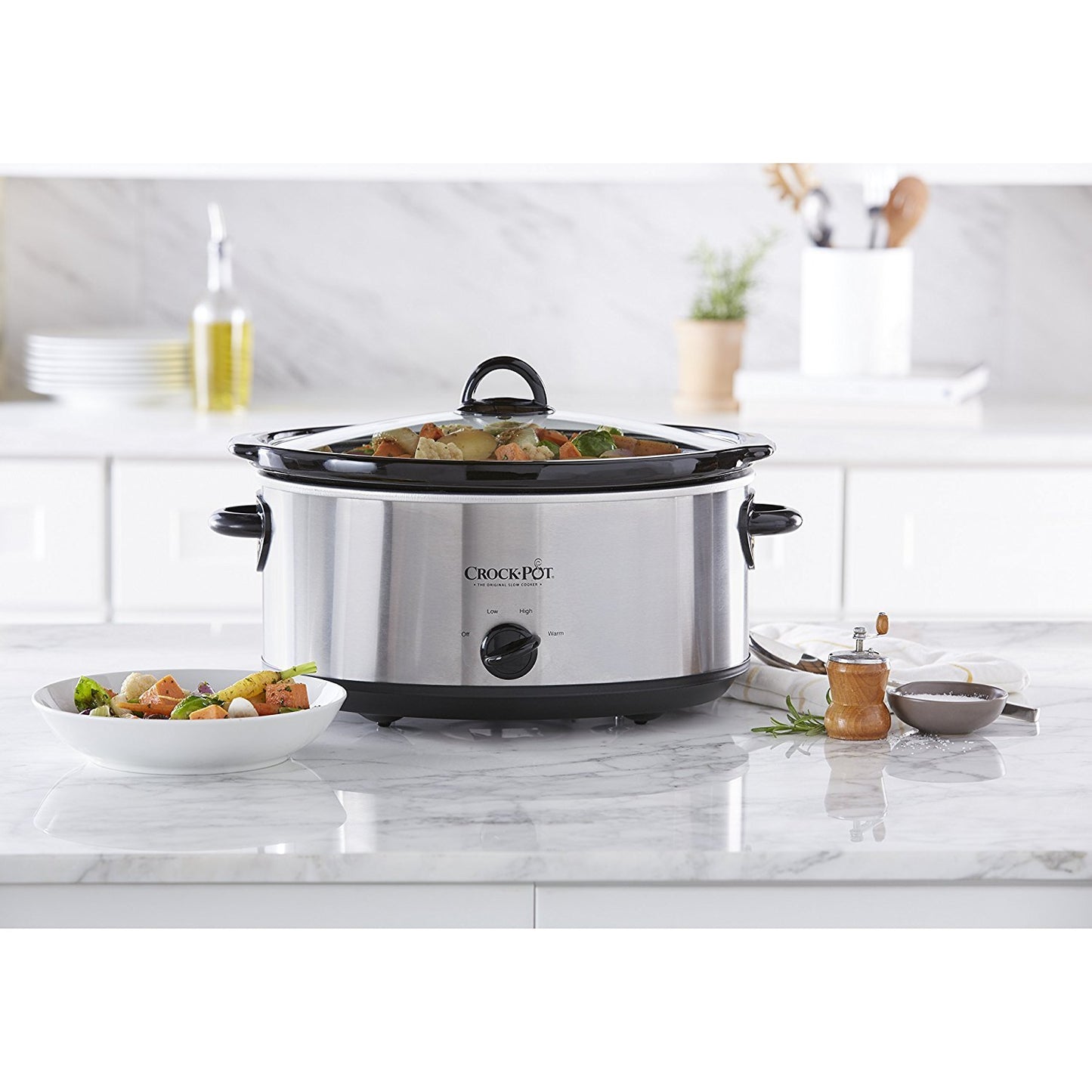 Crock-Pot 7 Quart Manual Slow Cooker, Stainless Steel
