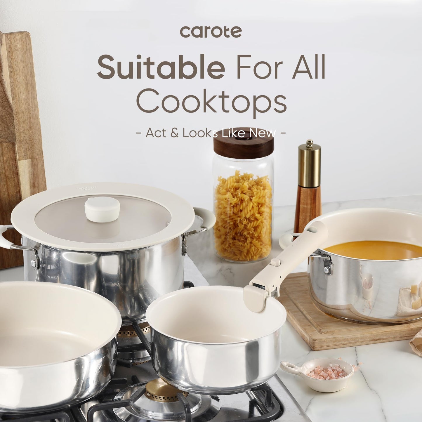 14-Piece CAROTE Non-Stick Cookware Set with Handles