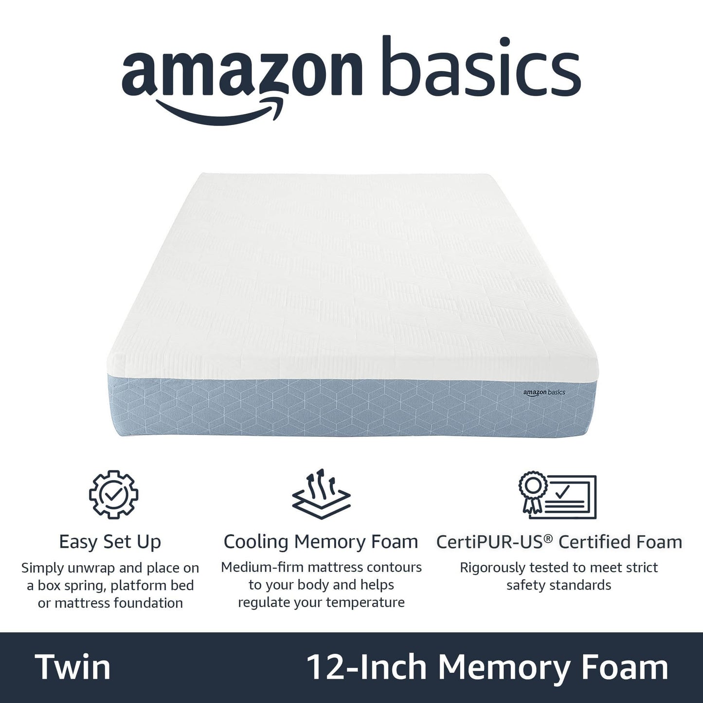 Twin Memory Foam Mattress by Amazon Basics