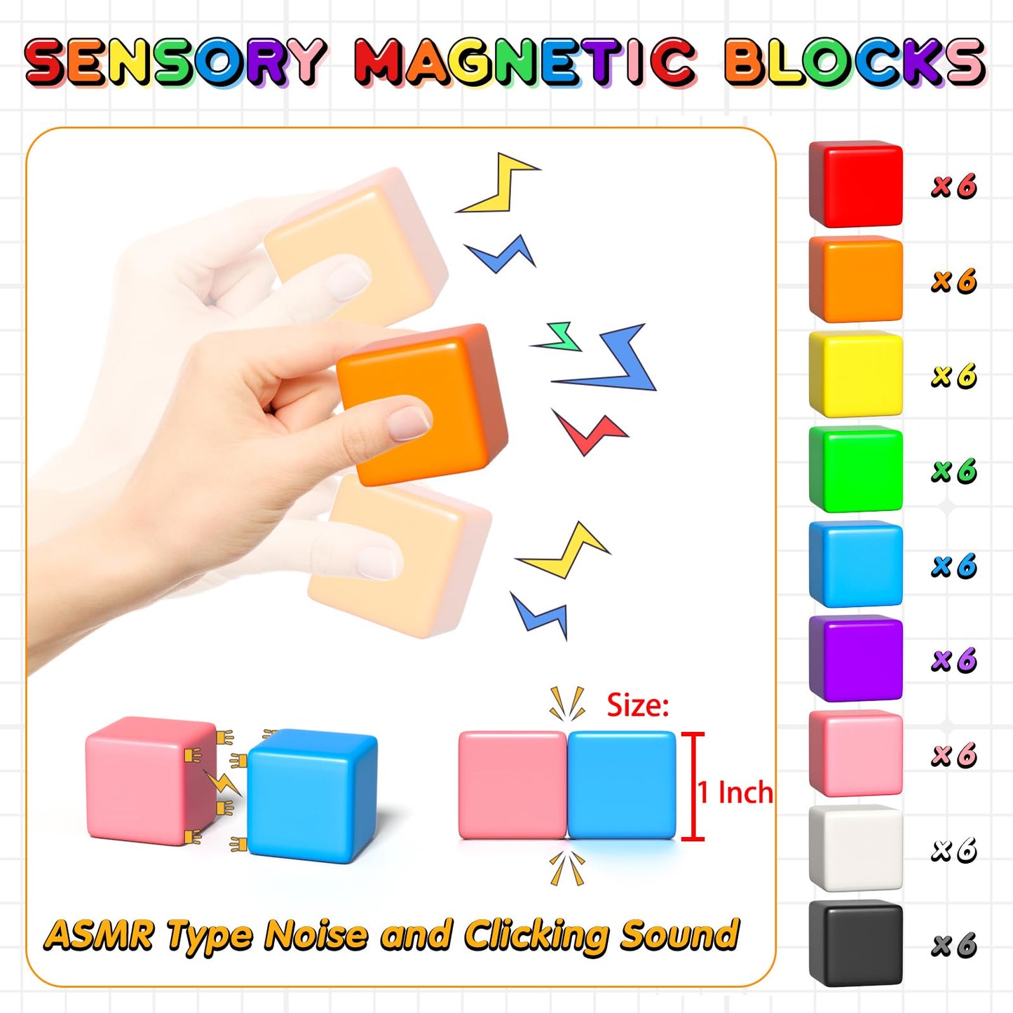 54 PCS Magnetic Building Blocks for Kids