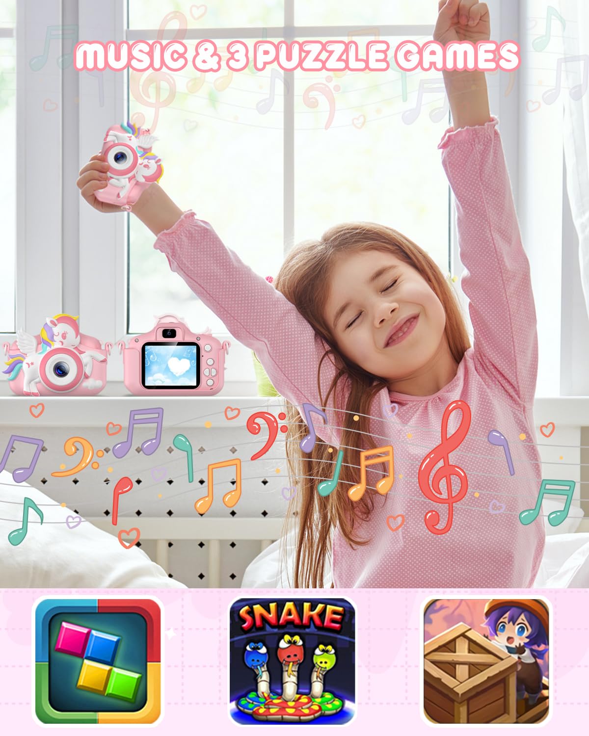 Kids 1080P HD Camera for Girls - Pink
