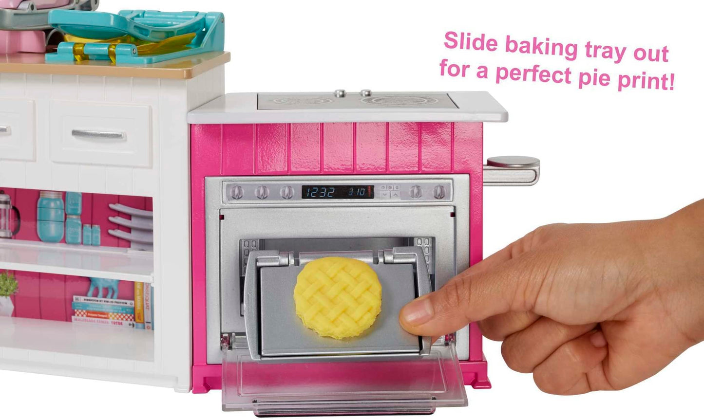 Barbie Ultimate Kitchen Doll & Playset with Lights & Sounds, Food Molds, 5 Dough Colors & 20+ Accessories, Blonde Chef Doll (Amazon Exclusive)