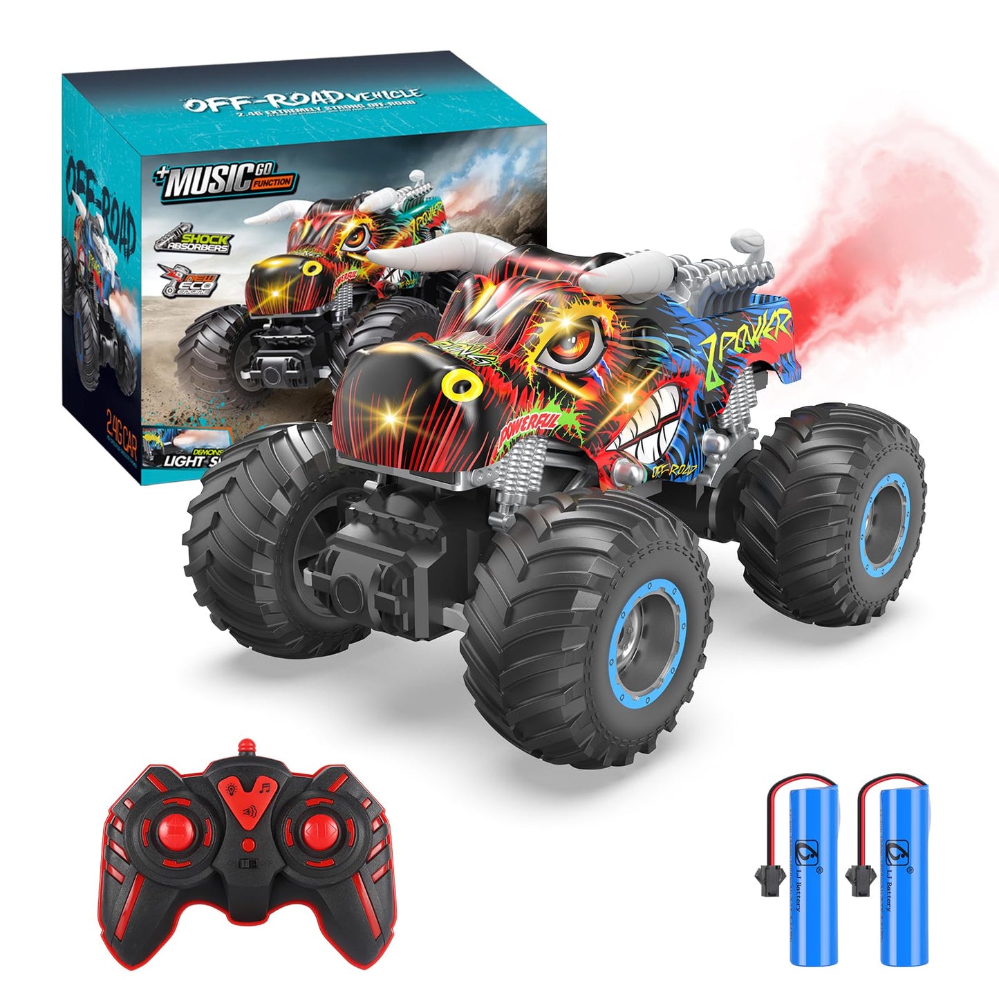 Remote Control Monster Truck with Music & Lights