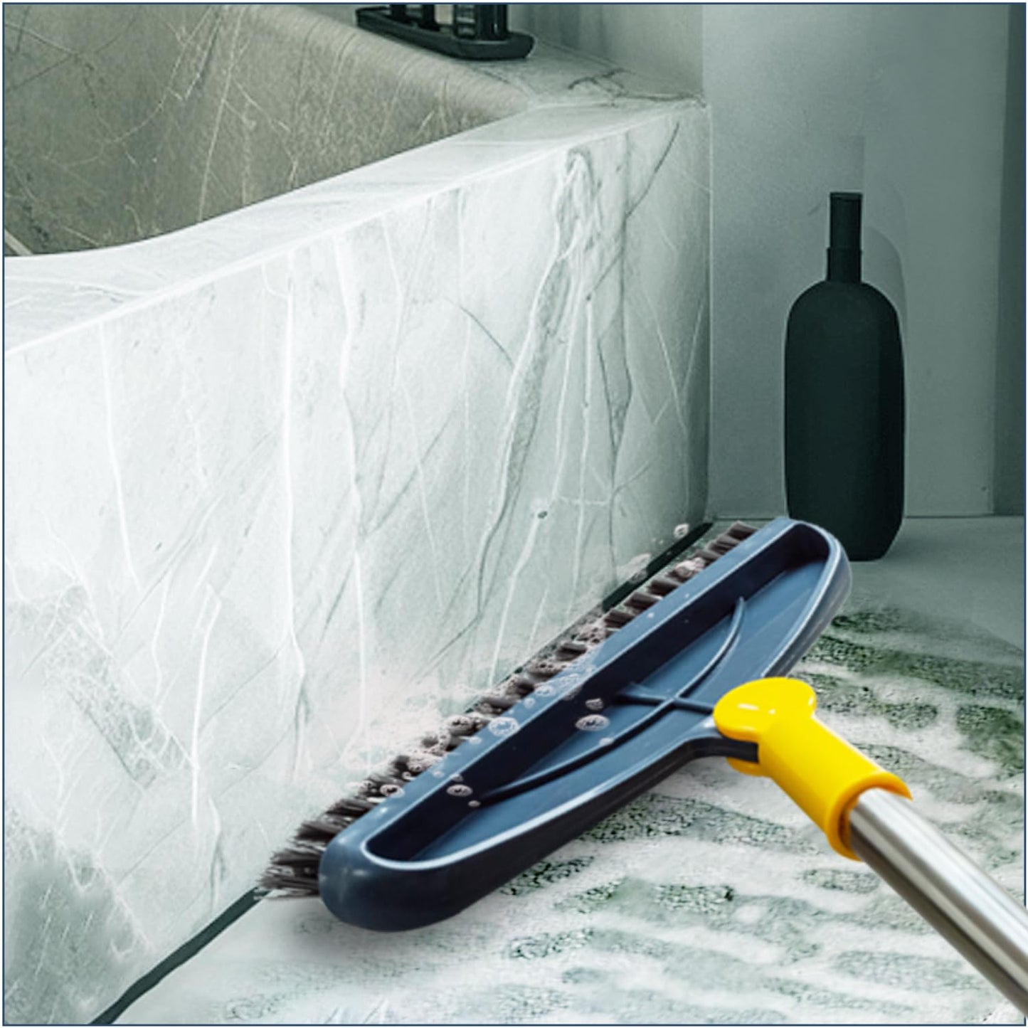 Grout Cleaning Brush with Long Handle and Scraper