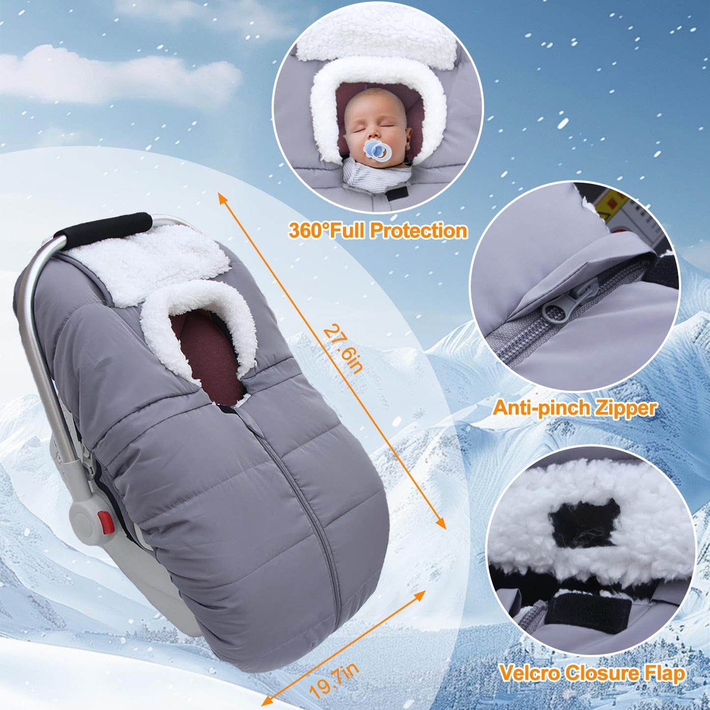 Fairy Baby Winter Car Seat Cover - Waterproof