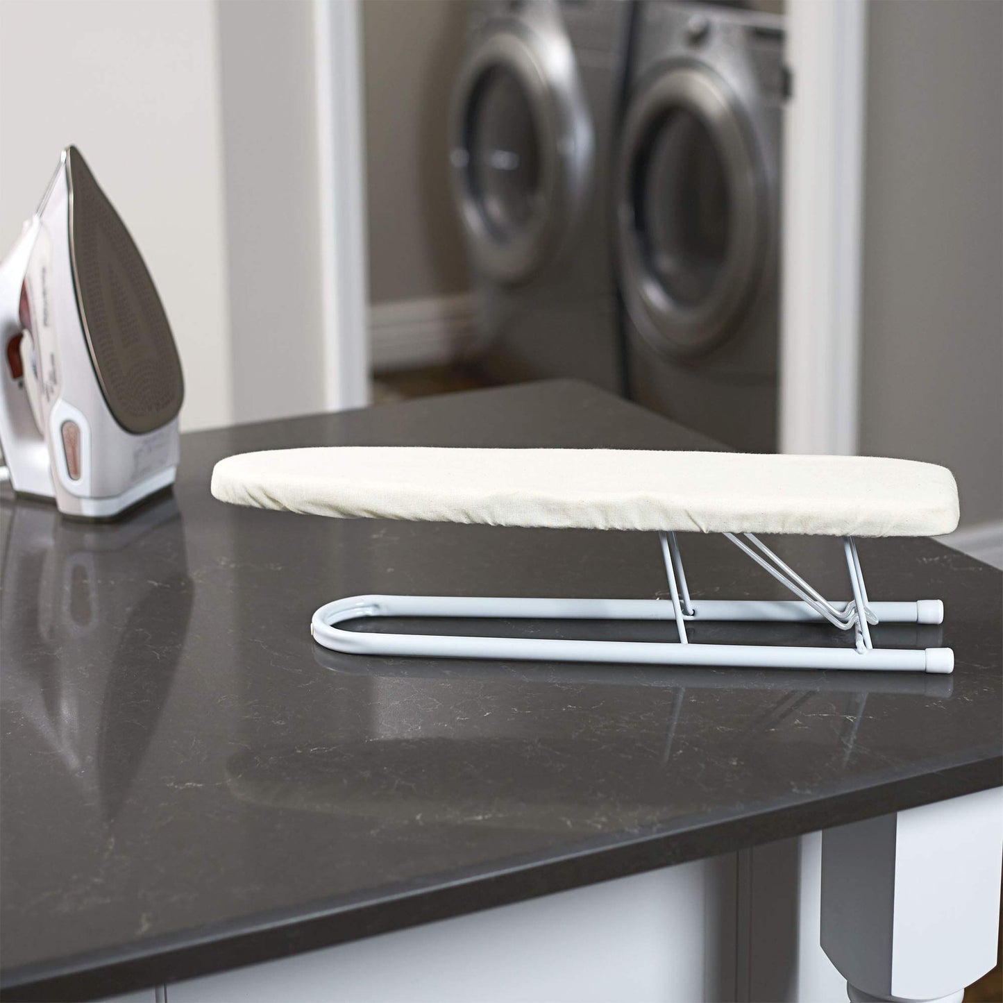 Household Essentials Basic Sleeve Mini Ironing Board | Natural Cover and White Finish | 4.5" x 20" Ironing Surface