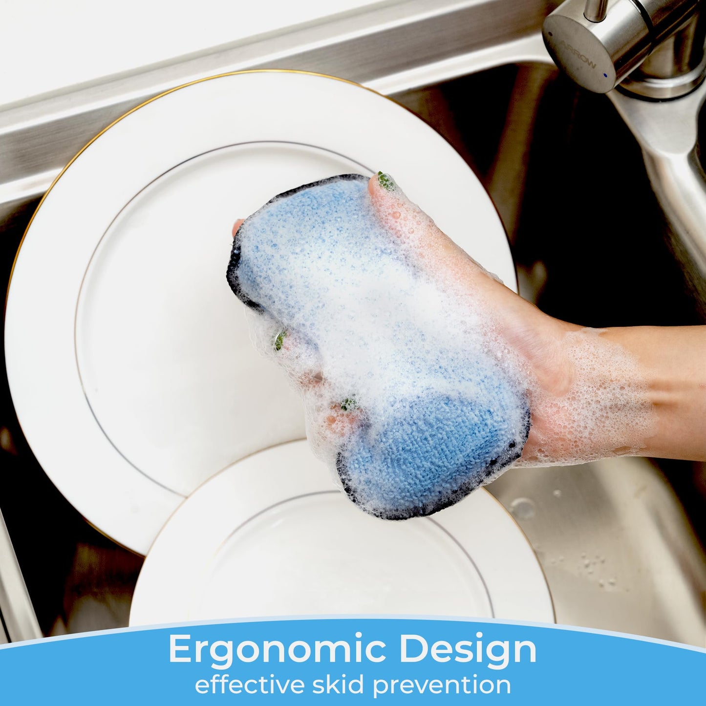 6 Pack Non-Scratch Kitchen Scrub Sponges