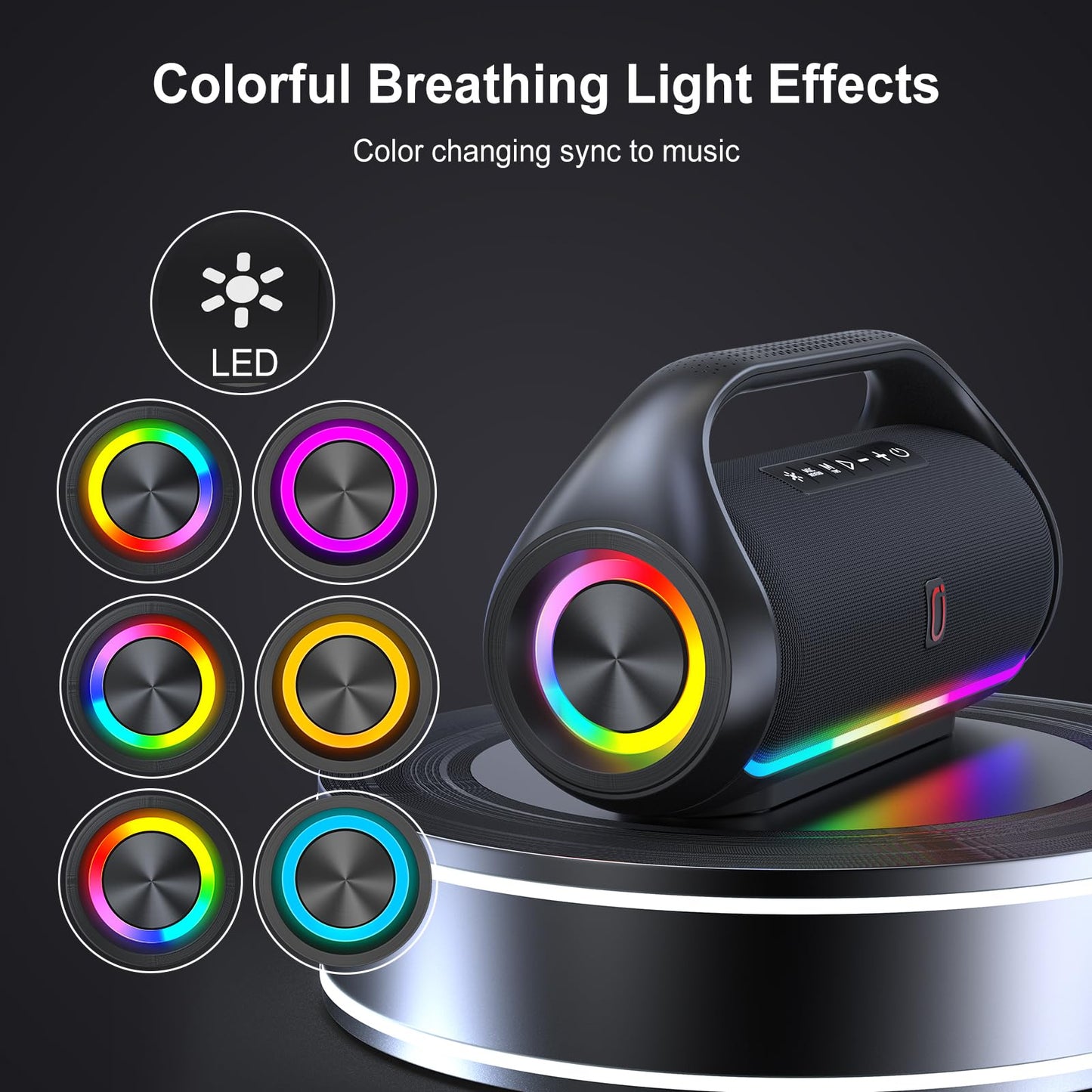 HWWR Portable Bluetooth Speaker with 2 Microphones