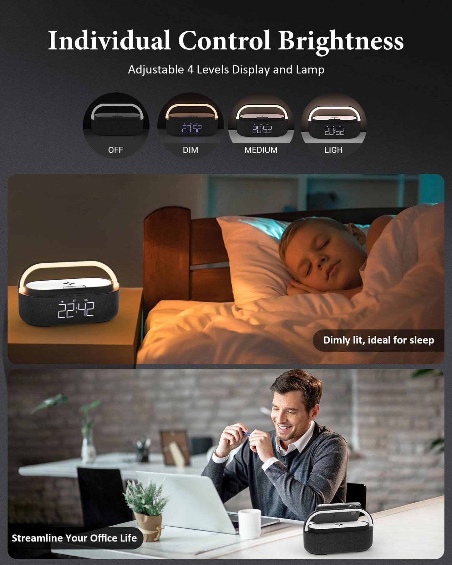 COLSUR Bluetooth Speaker with LED Night Light