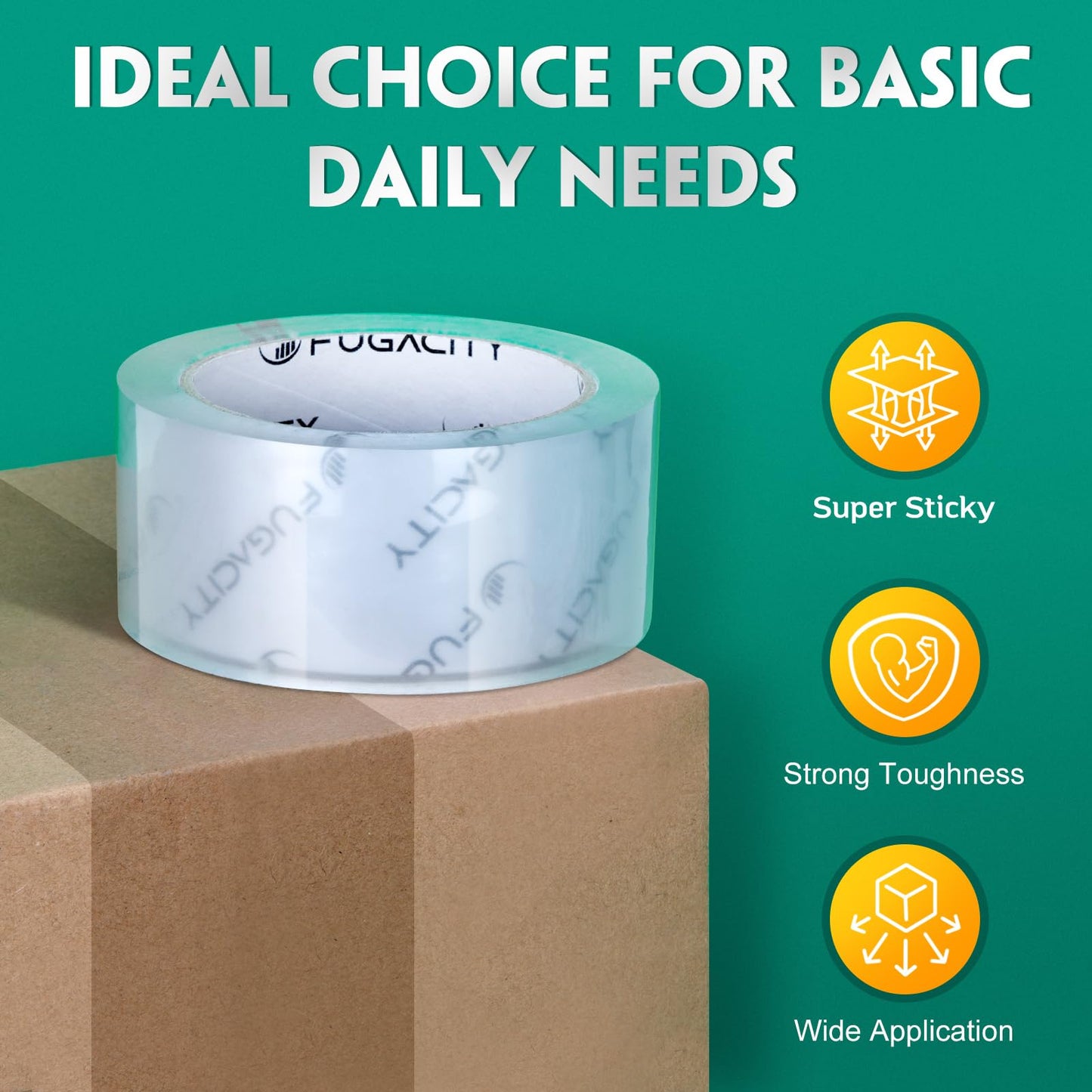 6 Rolls Heavy Duty Packing Tape by FugaCity