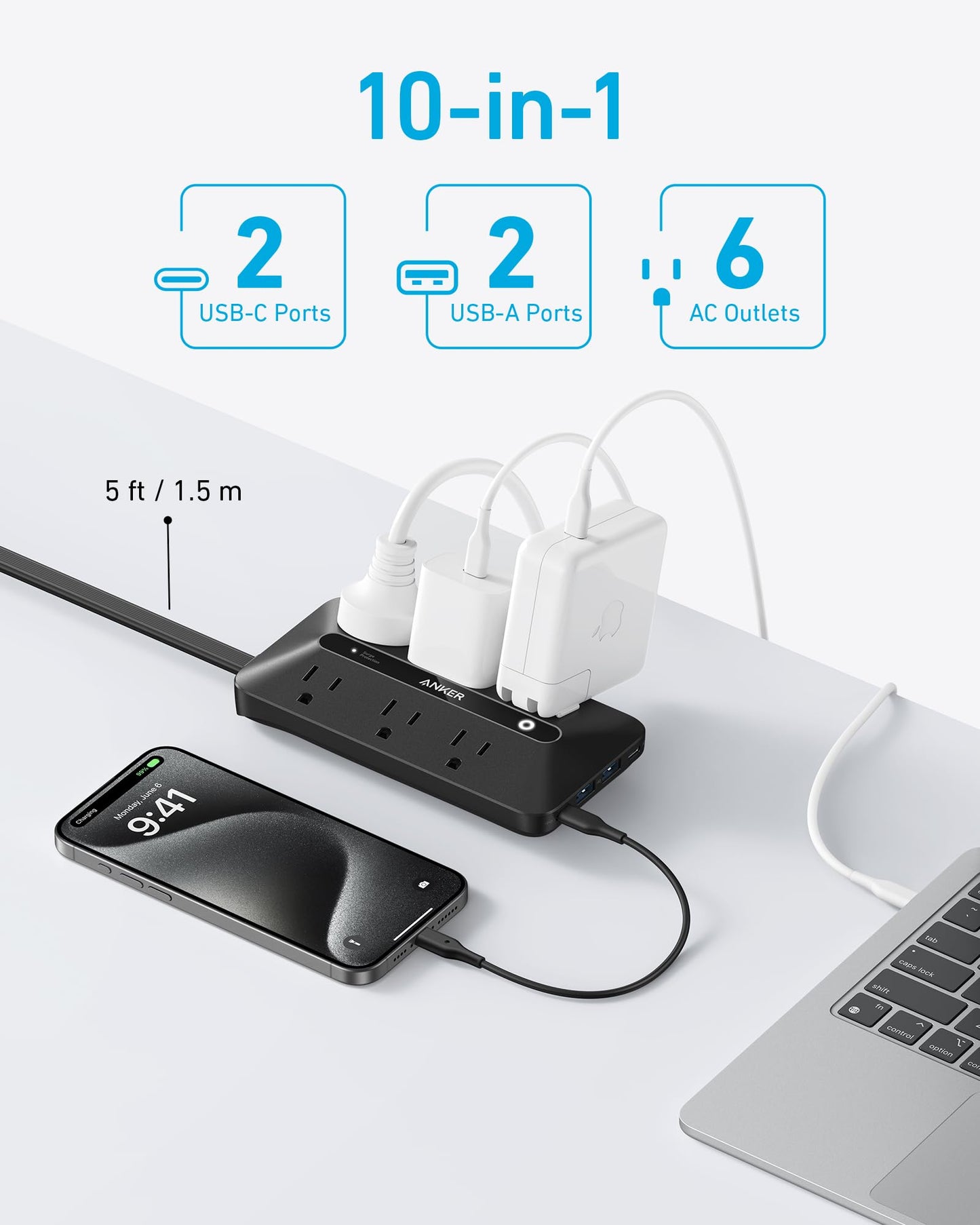 Anker 10-in-1 Ultra Thin Power Strip