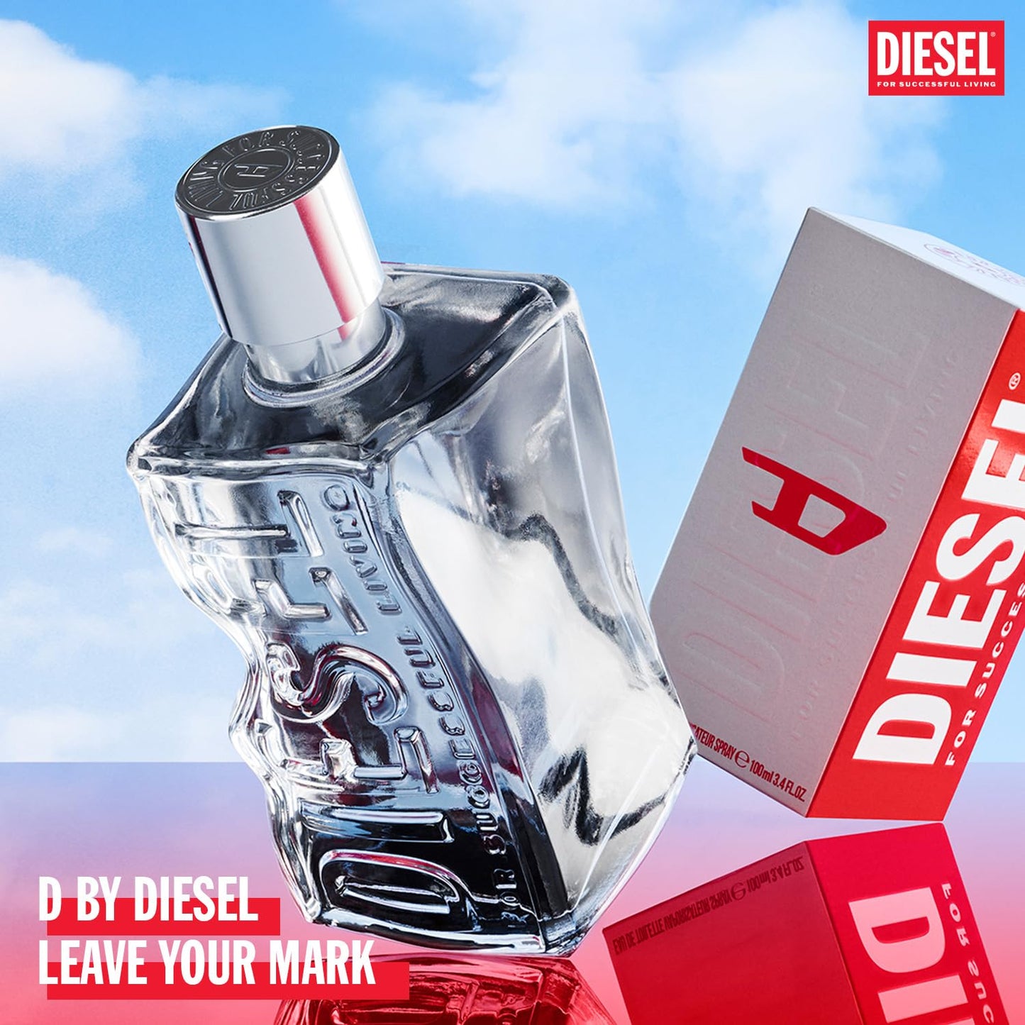 Diesel D Eau de Toilette for Men, 3.4 Fl Oz