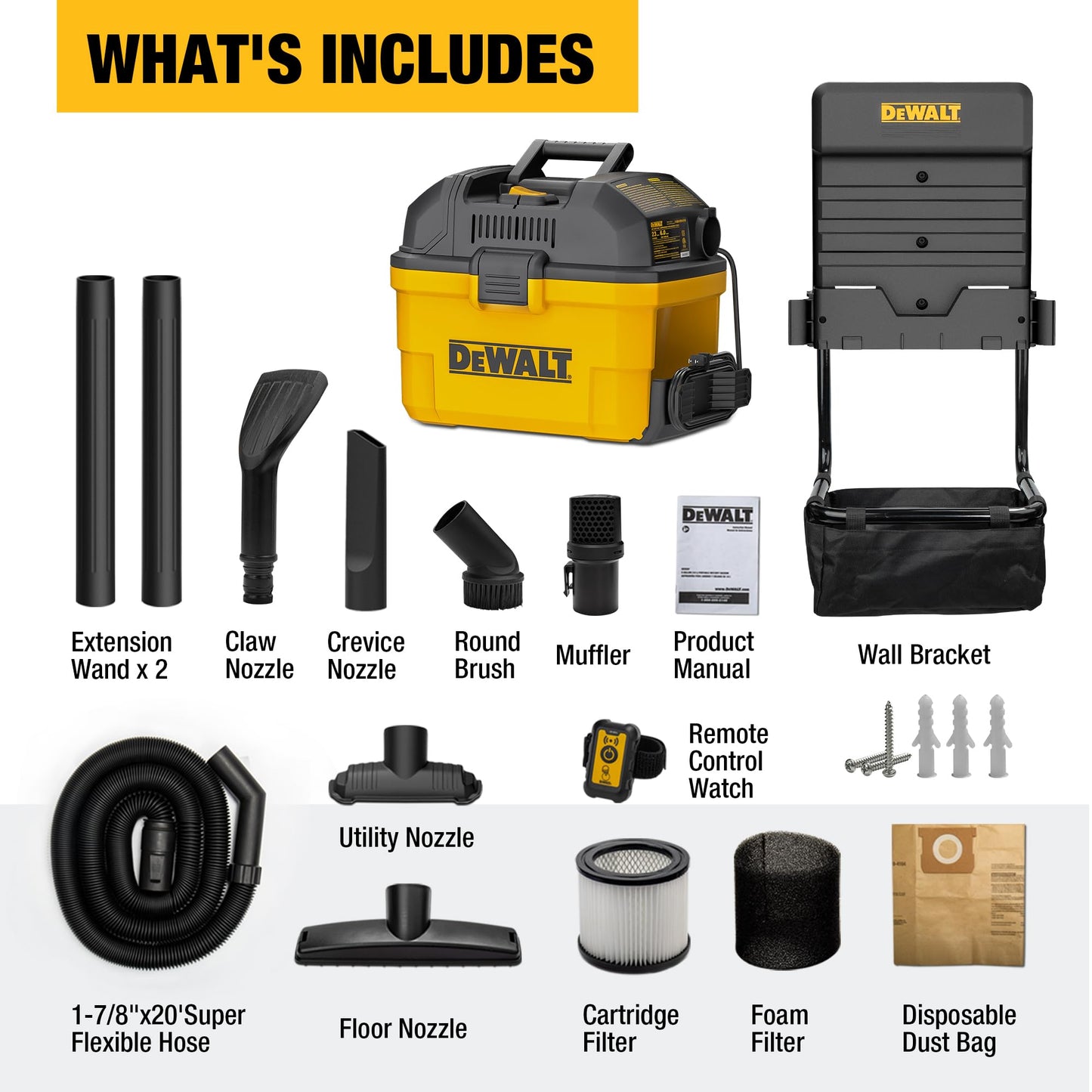 DEWALT 6 Gallon Wet Dry Vacuum Cleaner