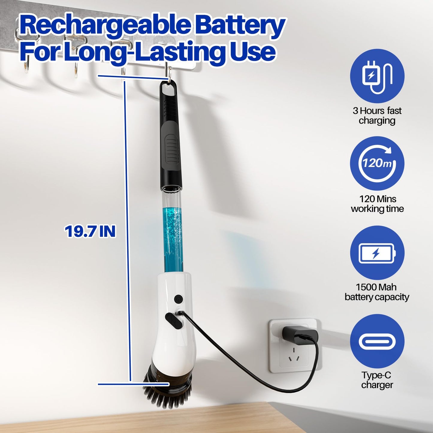 IAGREEA 9-in-1 Electric Spin Scrubber with Brushes