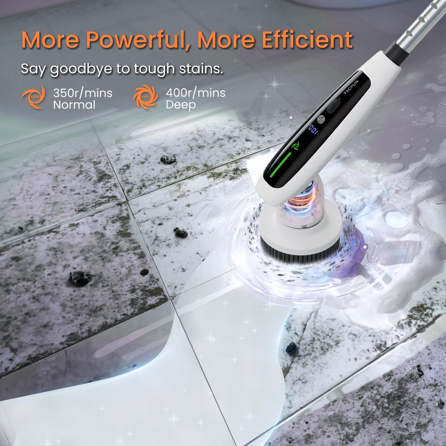 Electric Spin Scrubber with Extendable Handle