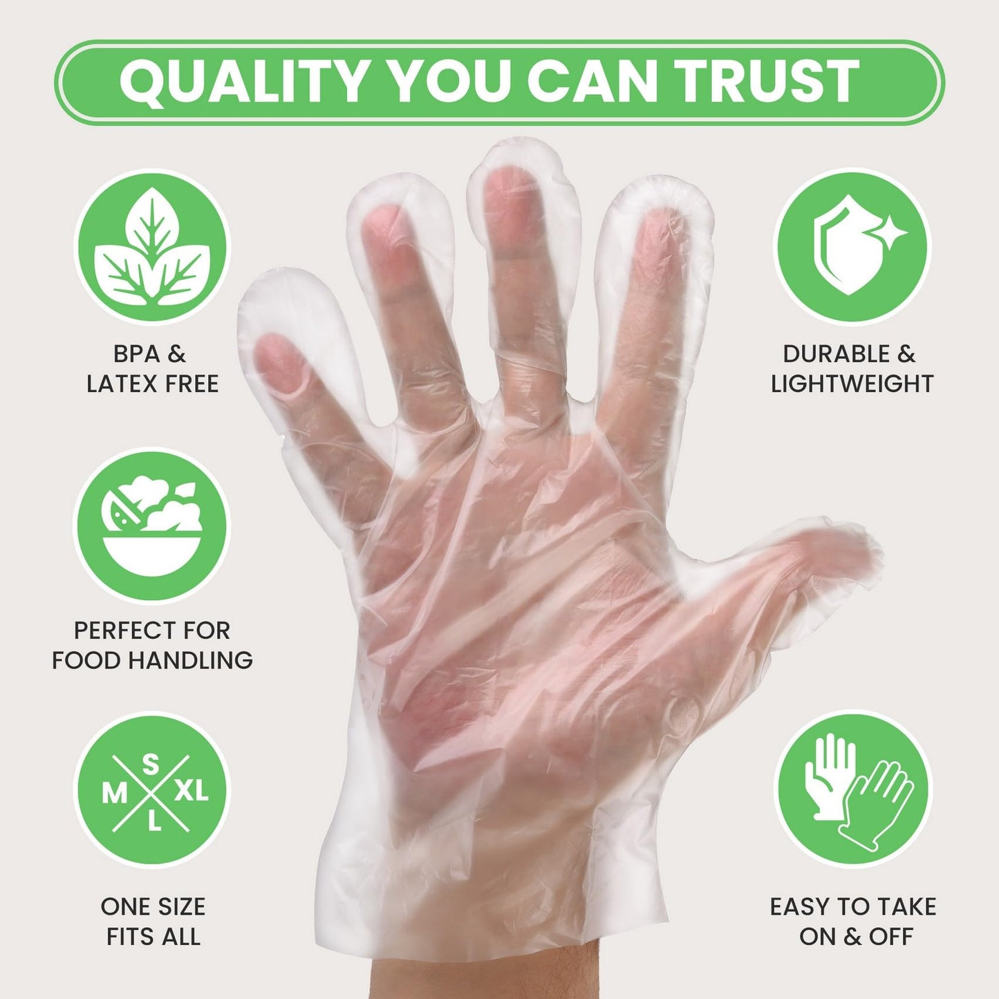 600 Pack Plastic Disposable Gloves for Food Handling