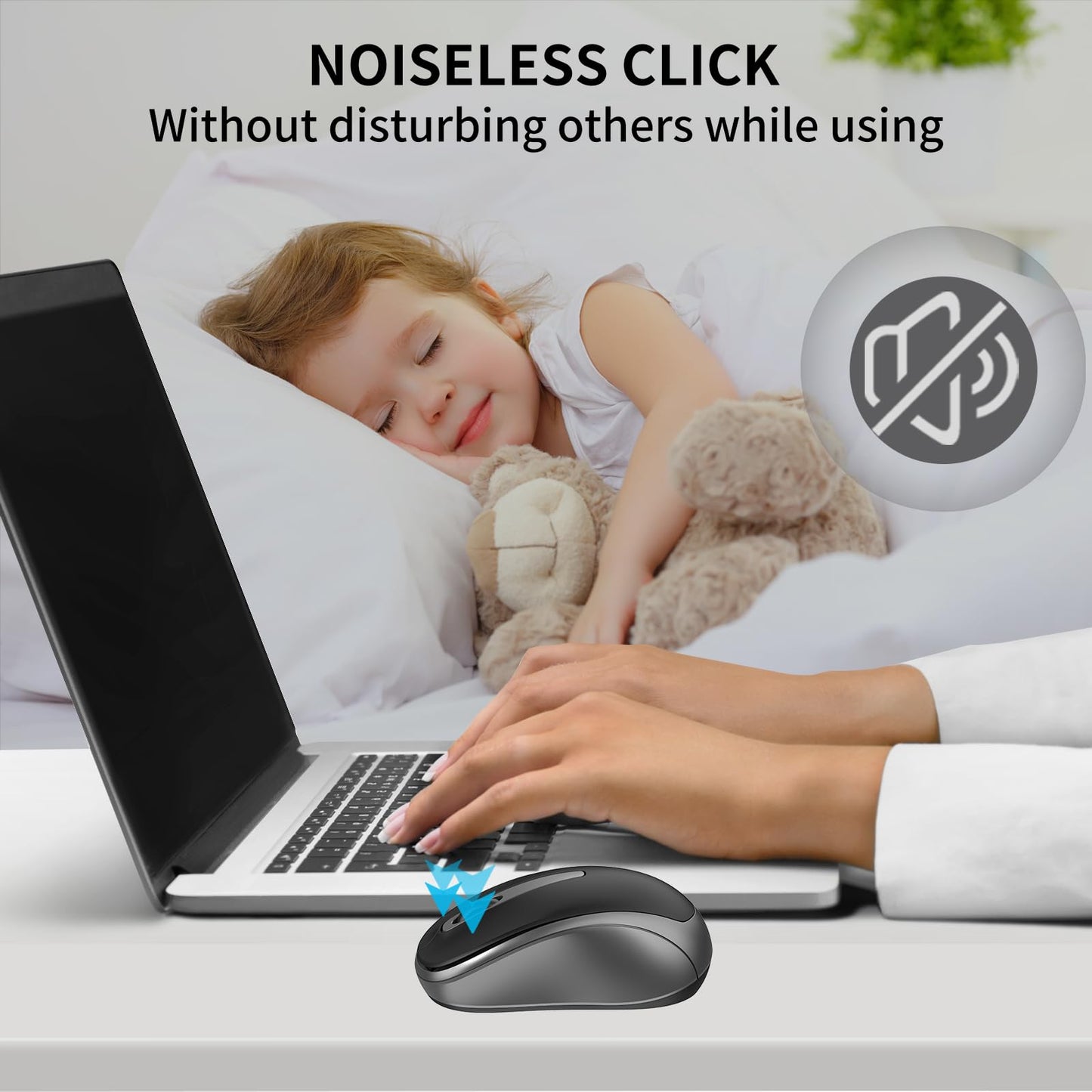 Wireless Noiseless Mouse for PC & Laptop