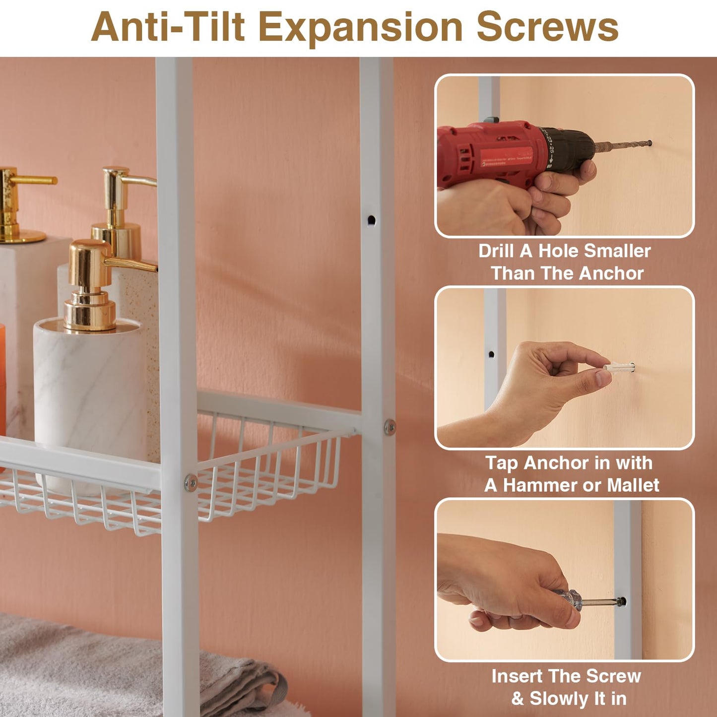 6-Tier Over Toilet Storage Organizer