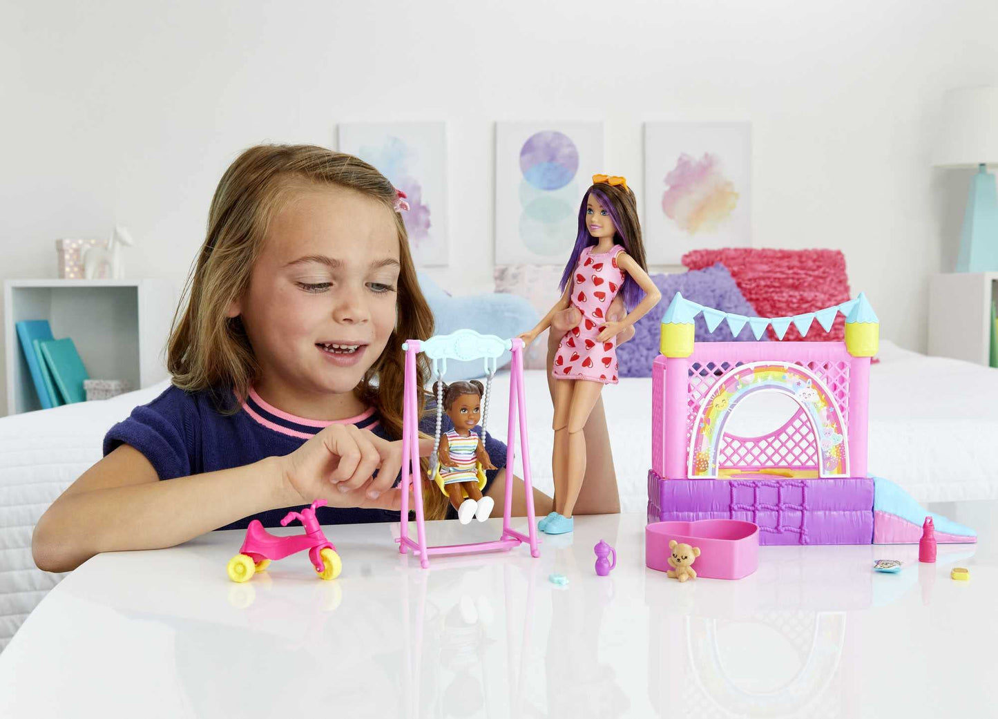 Barbie Skipper Babysitters Playset with Bounce House