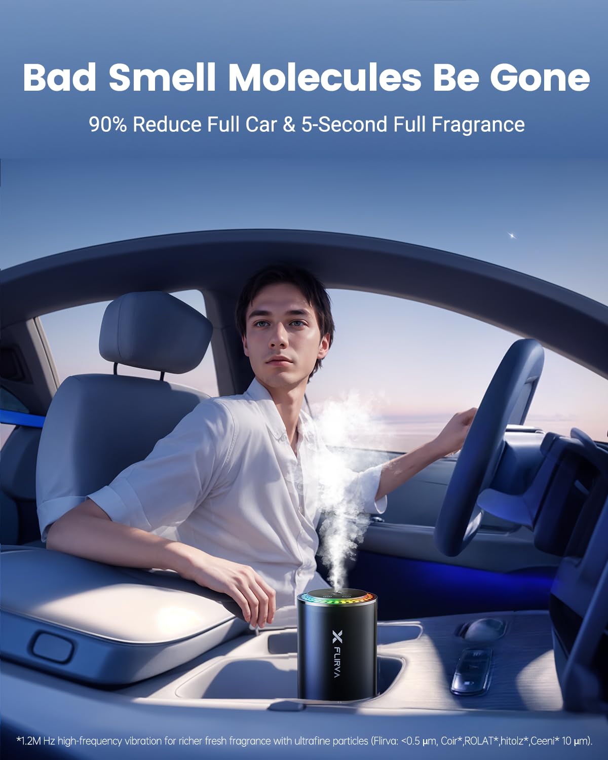 Flirva Smart Car Air Freshener with Nano Mist