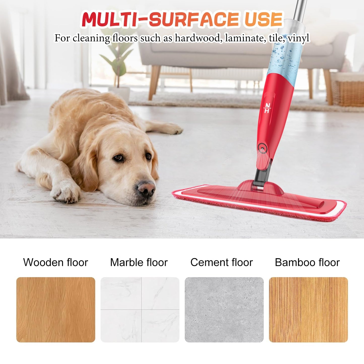 Spray Mop with 580ml Bottle and 2 Pads