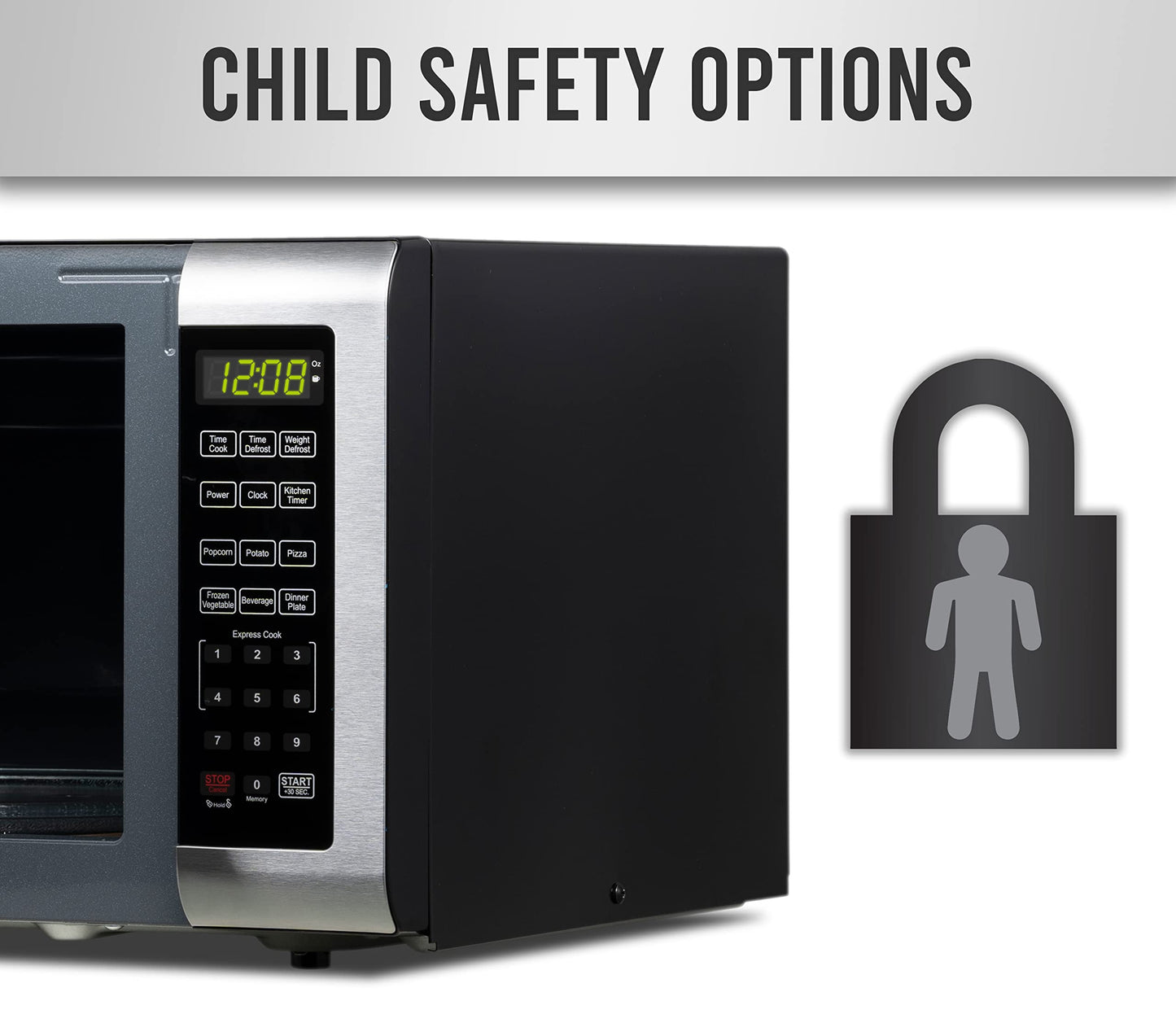 Farberware Countertop Microwave 1100 Watts, 1.6 Cu. Ft. - Microwave Oven With LED Lighting and Child Lock - Perfect for Apartments and Dorms - Easy Clean Stainless Steel