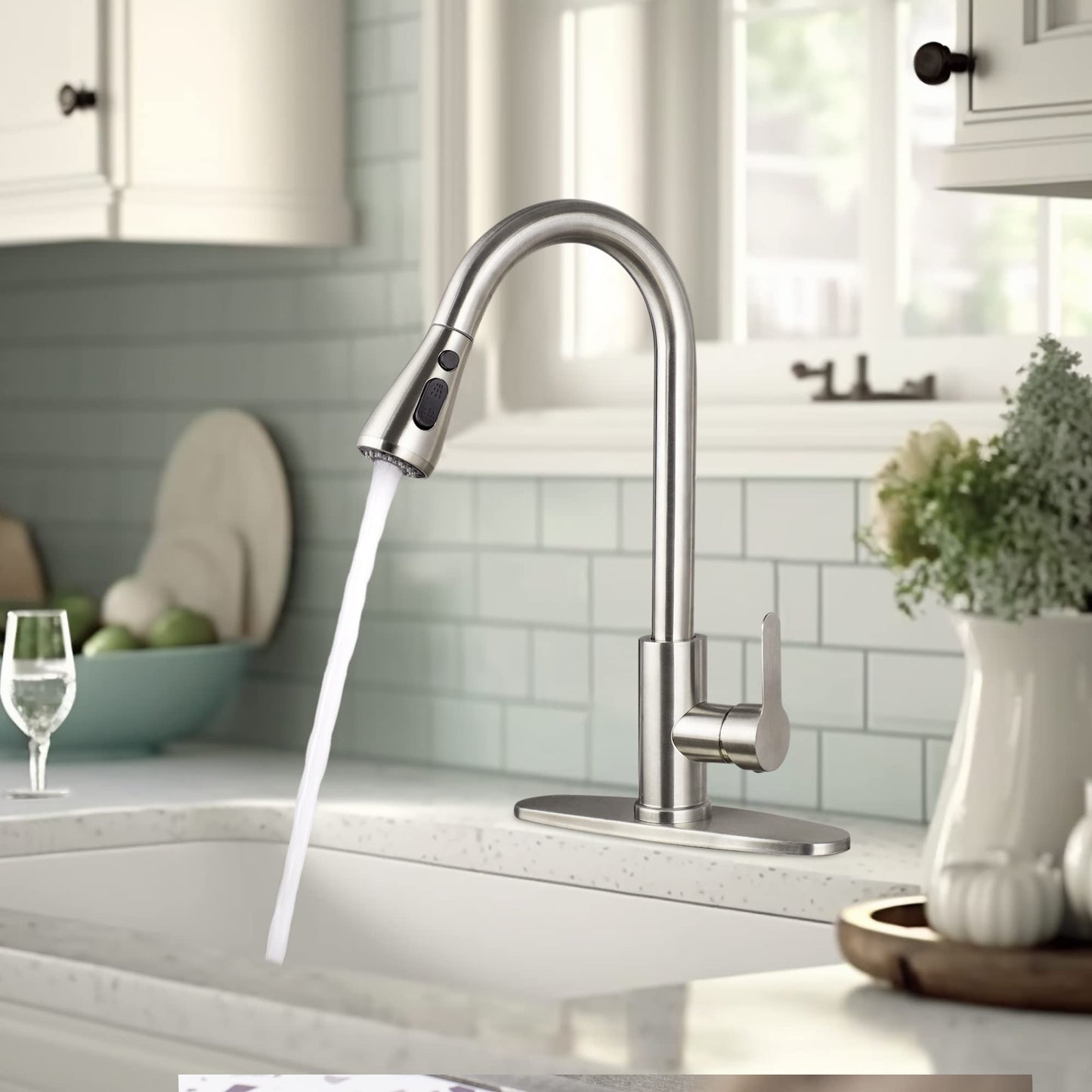 CILAIXI Pull Down Kitchen Faucet Brushed Nickel