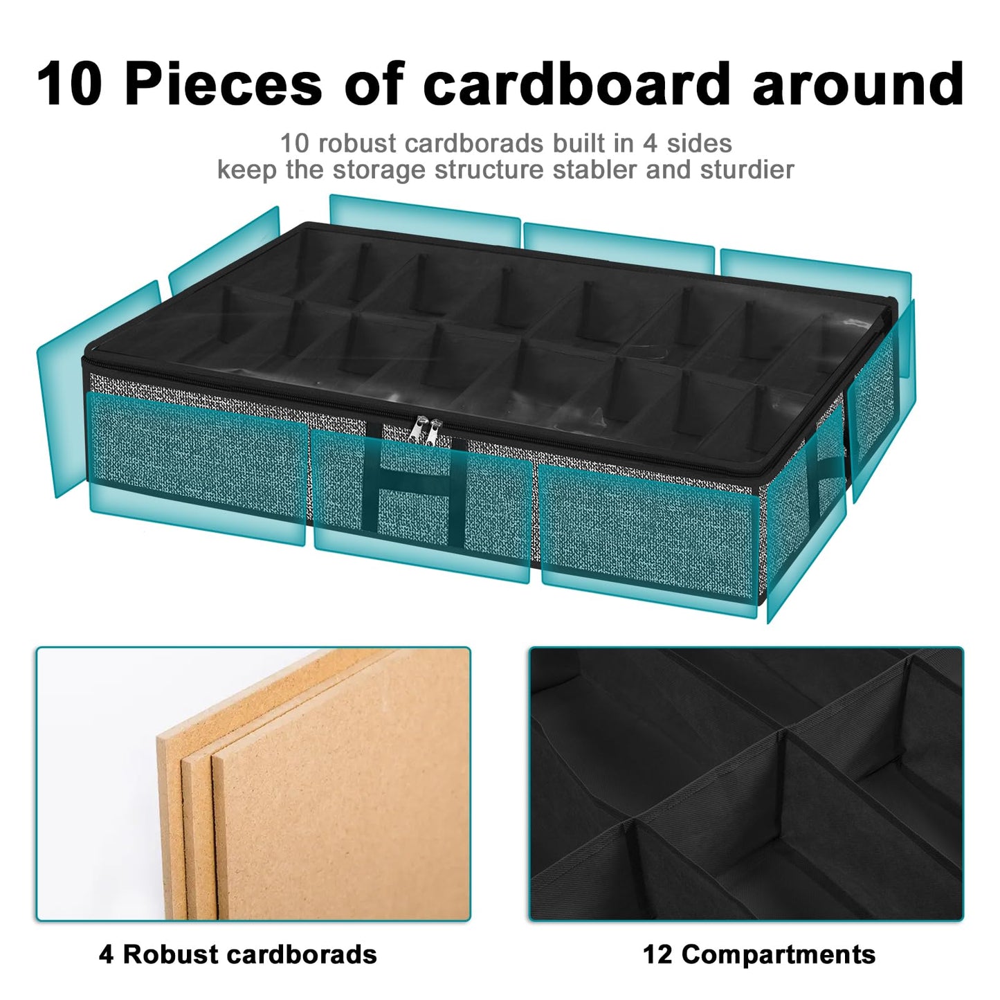 2 Pack Under Bed Shoe Storage Organizer
