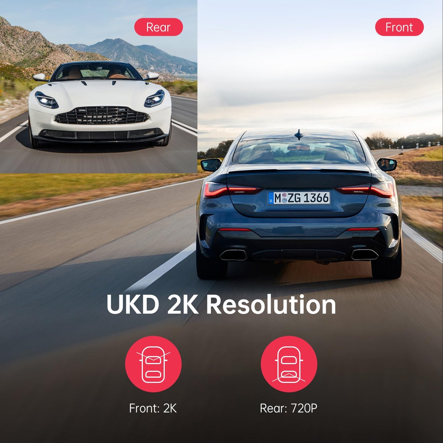 2K Dash Cam with GPS, Wi-Fi & Night Vision