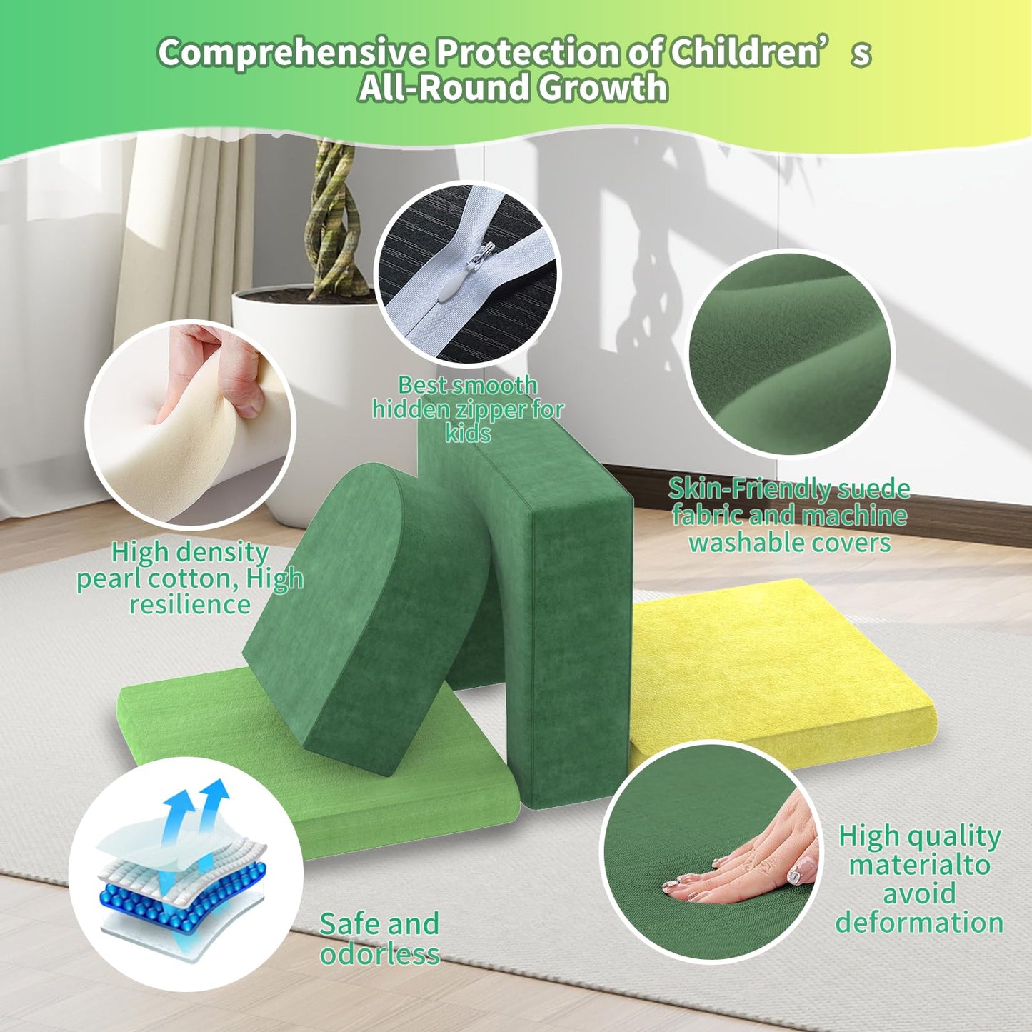 Ryokk 4-Piece Foam Climbing Blocks for Toddlers, Foam Climbing Blocks for Toddlers and Baby Climbing Blocks, Climb and Crawl Activity Play Set, Foam Climbing Blocks and Foam Play Gym