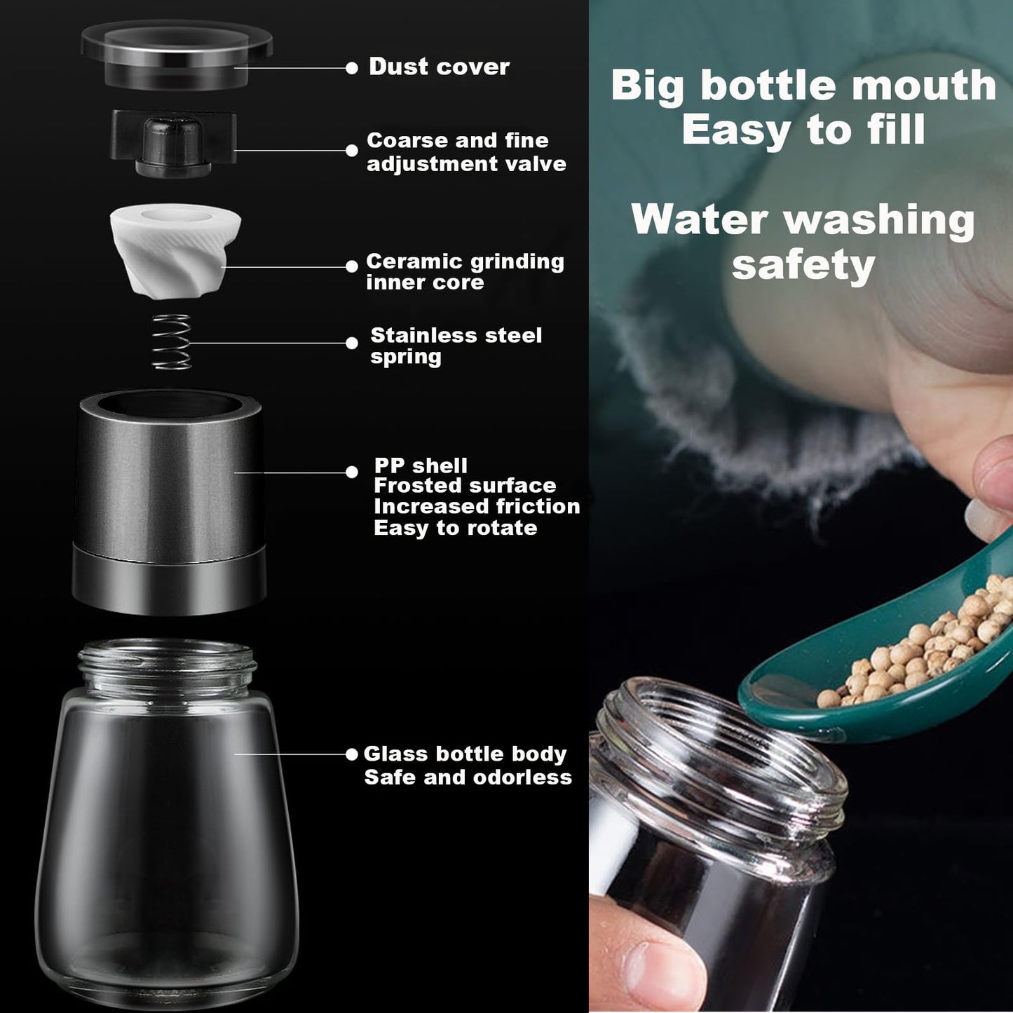 Salt and Pepper Grinder Set by ANDONG