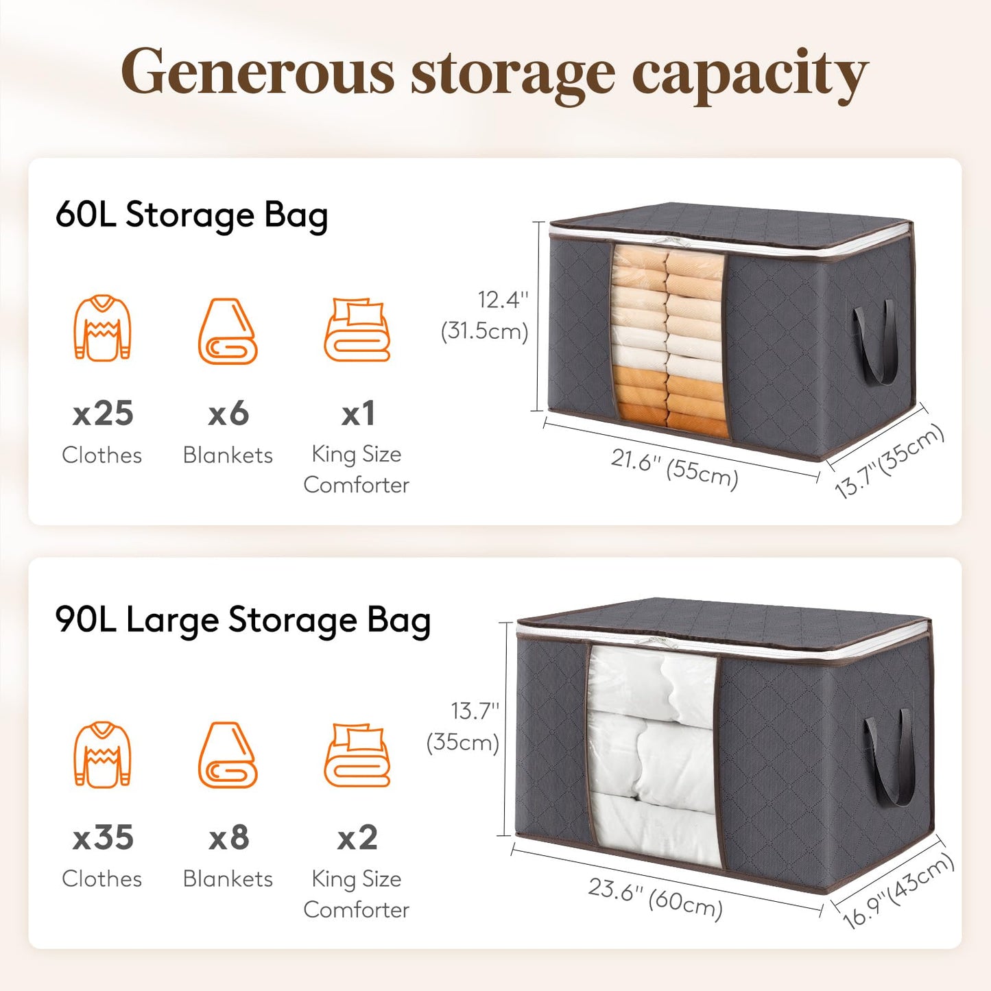 Lifewit 6-Pack Foldable Storage Bins with Lids