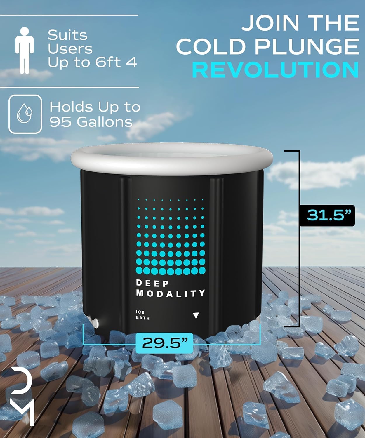 Inflatable Round Cold Plunge Tub - 95GL