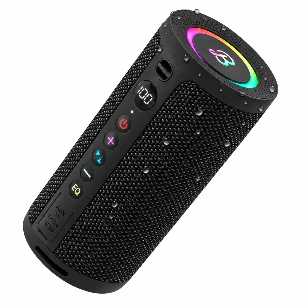 20W Waterproof Bluetooth Portable Speaker with RGB Lights