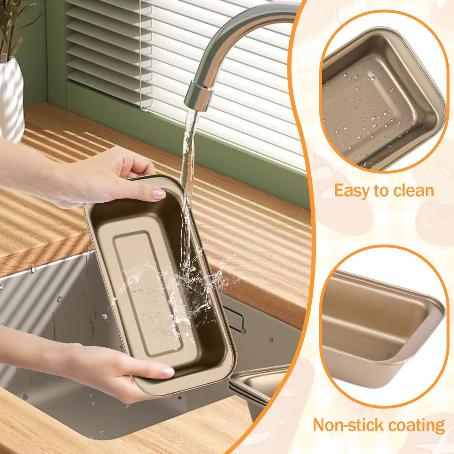3 Pack Nonstick Loaf Pans for Baking Bread